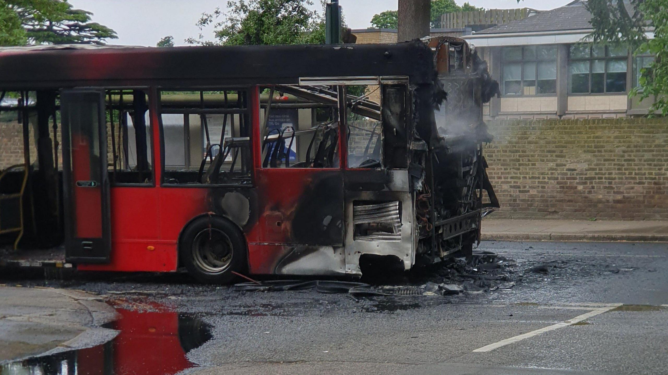 burnt-out bus