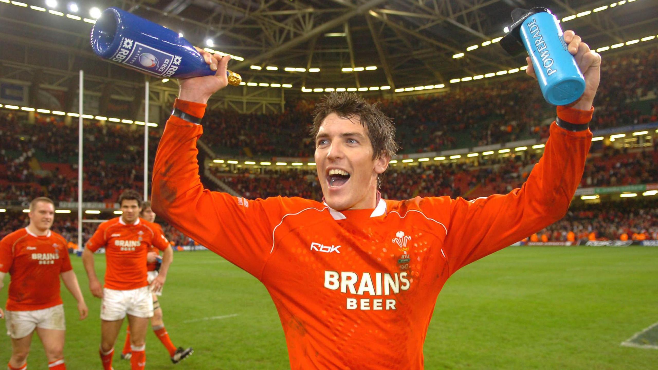 James Hook celebrates the 2007 win against England