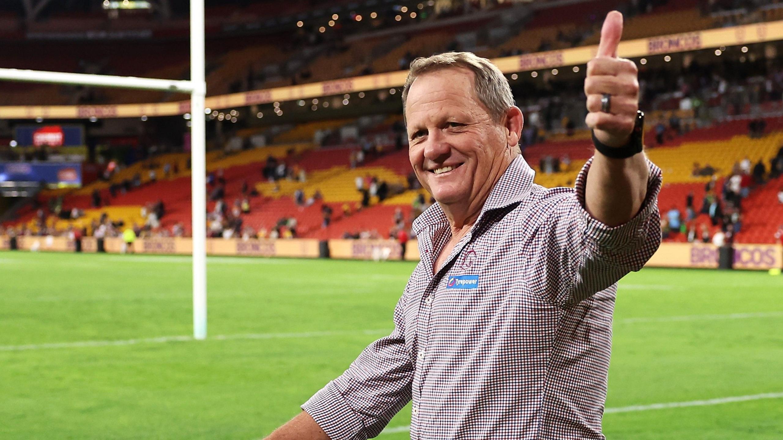 Kevin Walters smiles and gives a thumbs up