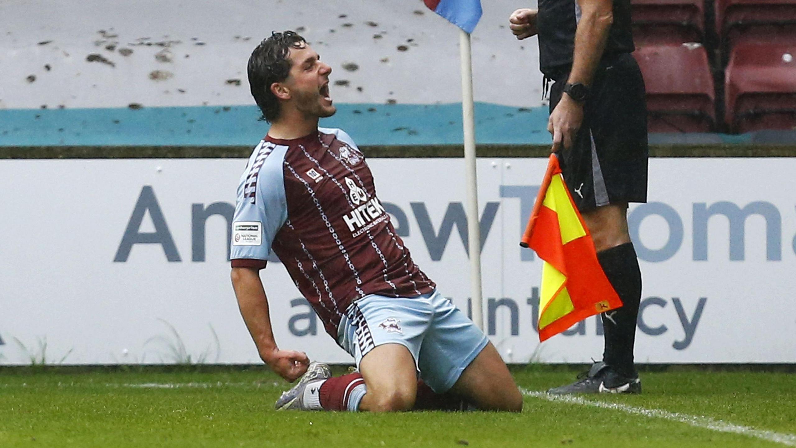 Joey Dawson celebrates scoring
