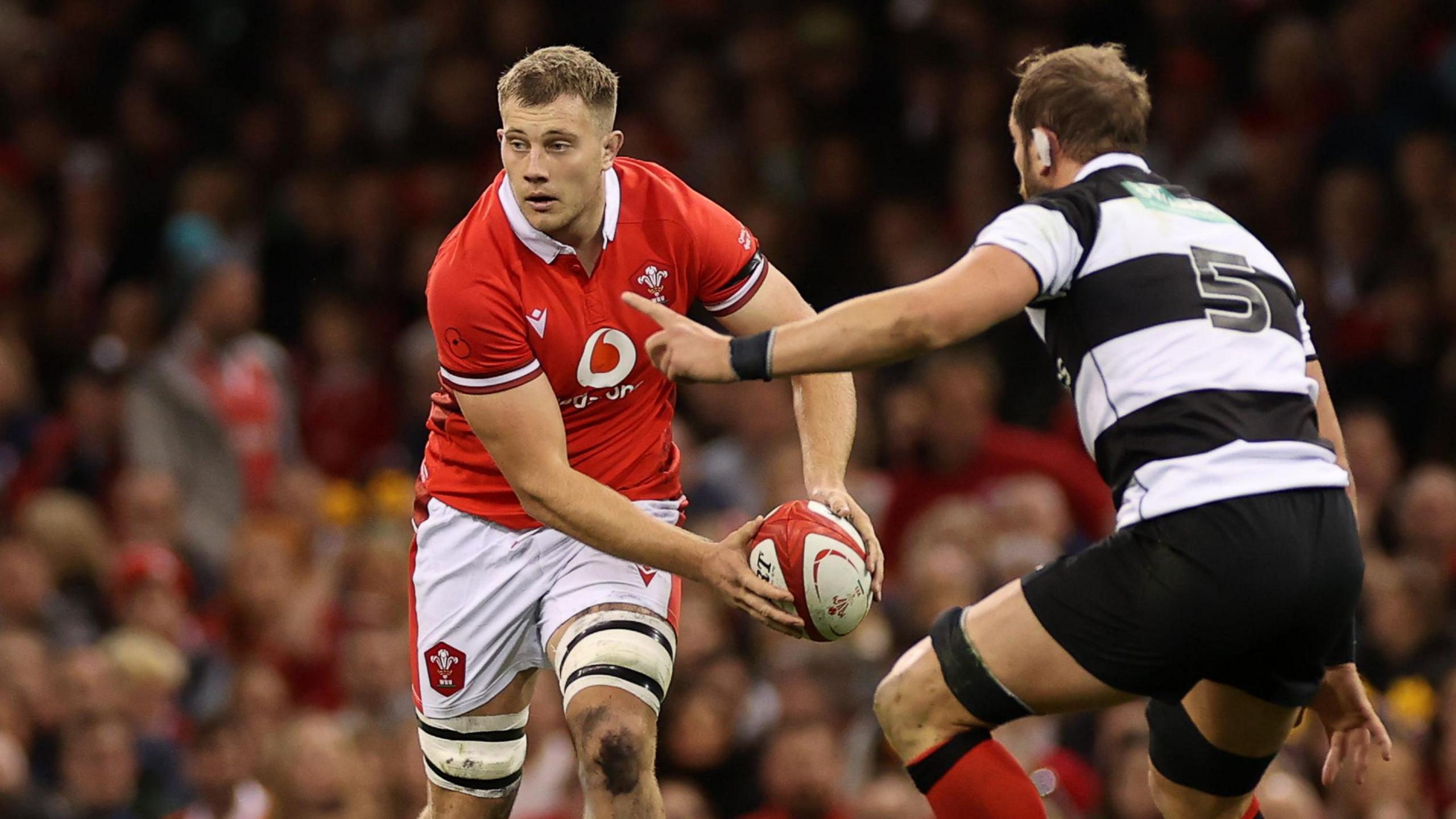 Ben Carter playing for Wales