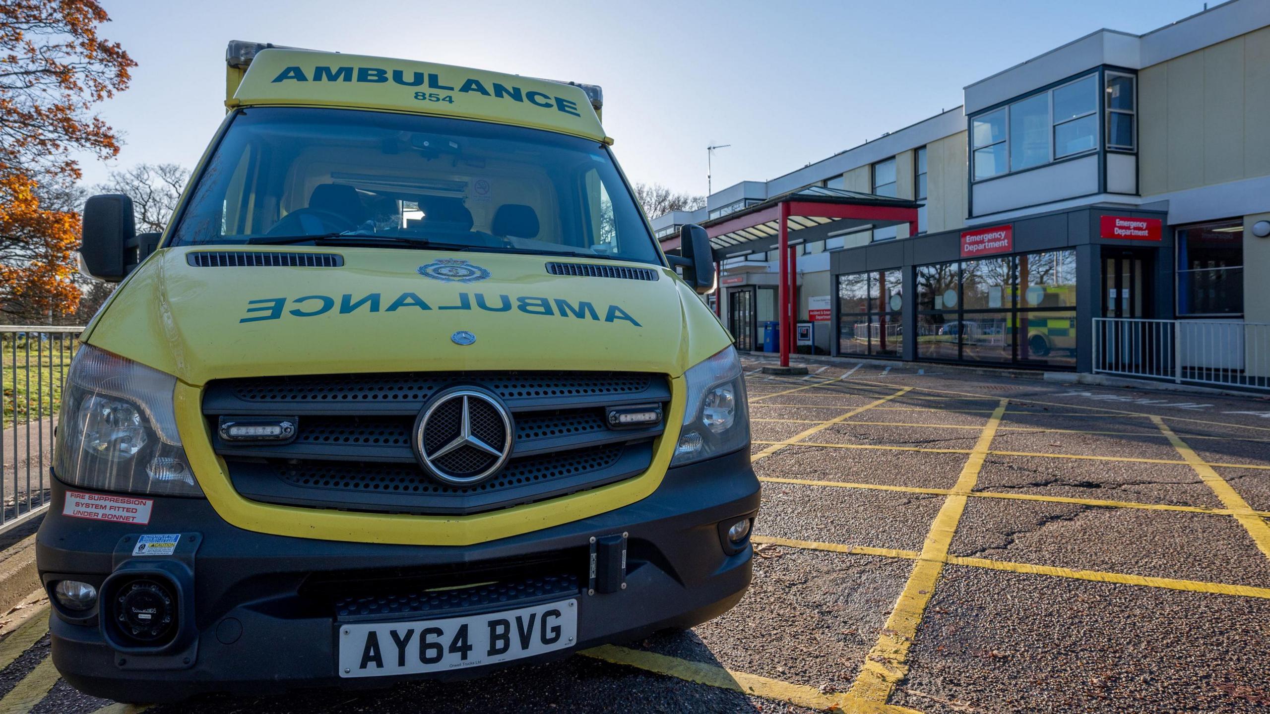 Outside of Queen Elizabeth Hospital in King's Lynn