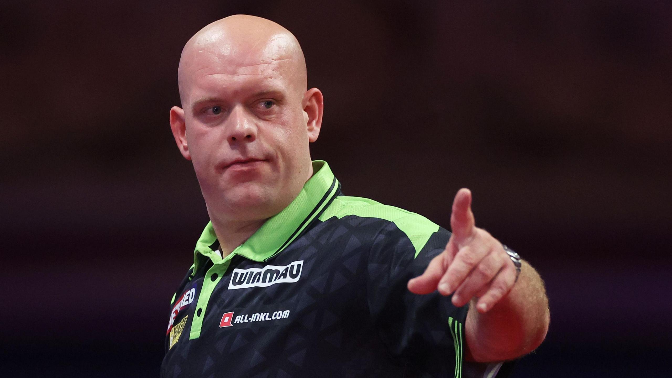 Michael van Gerwen competing at Grand Slam of Darts in Wolverhampton