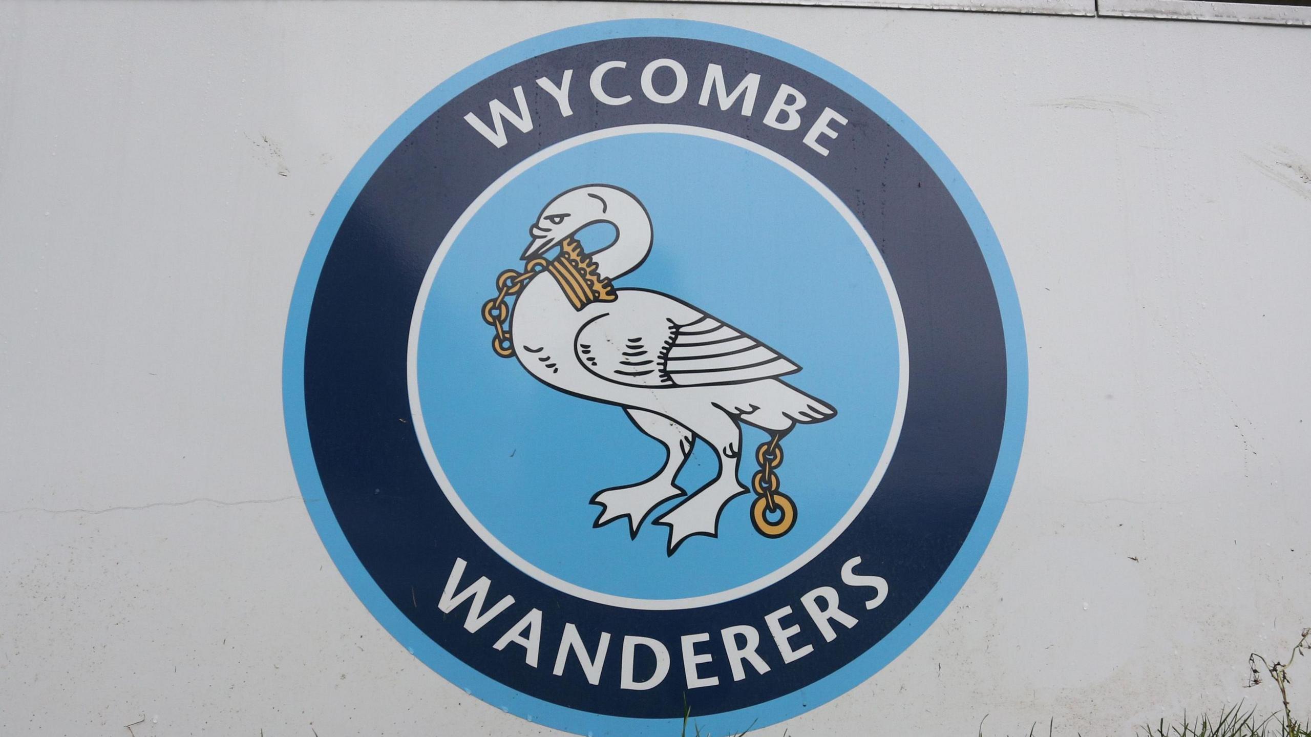 Close-up image of Wycombe Wanderers logo.