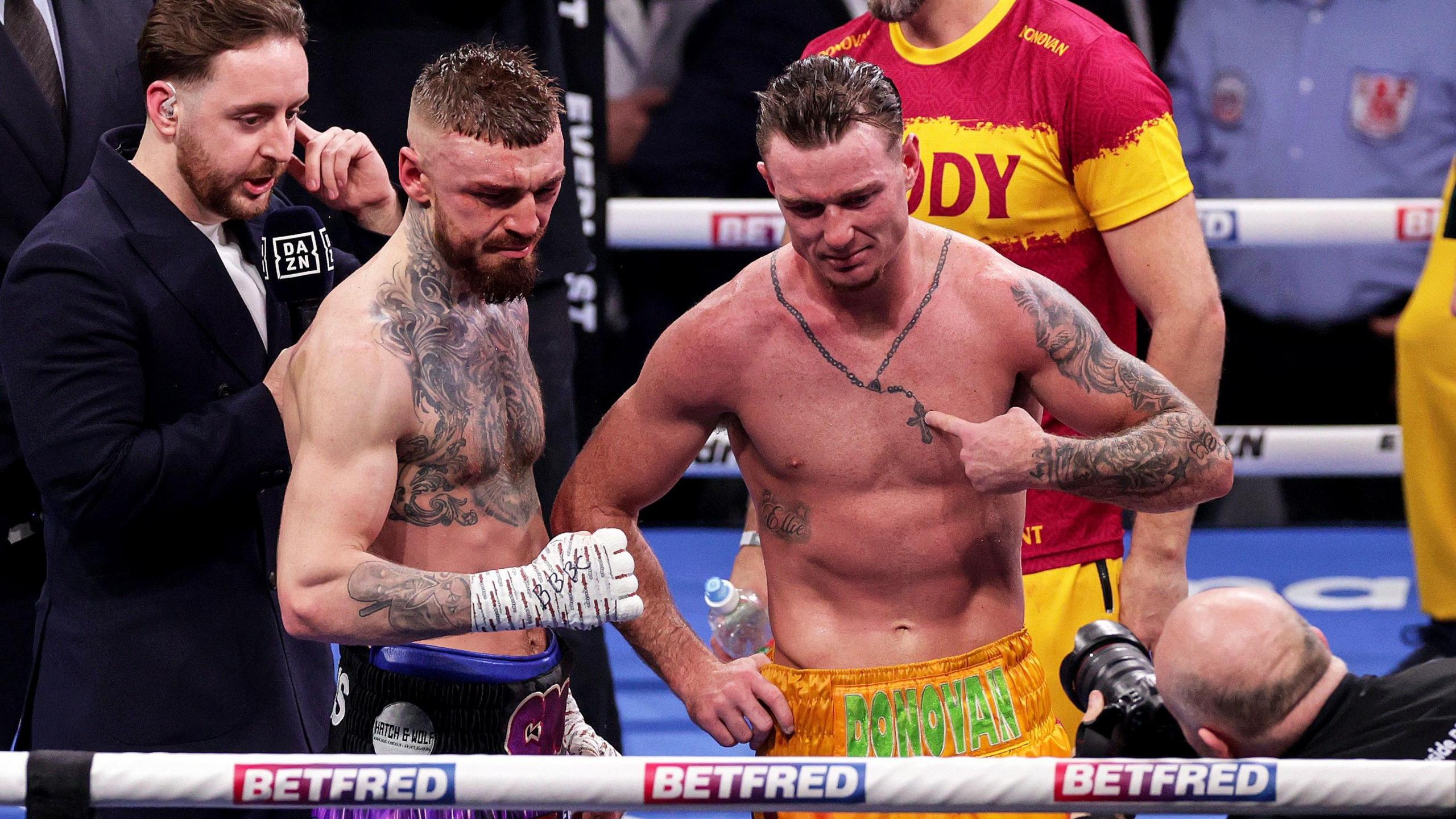 Lewis Crocker and Paddy Donovan after the fight