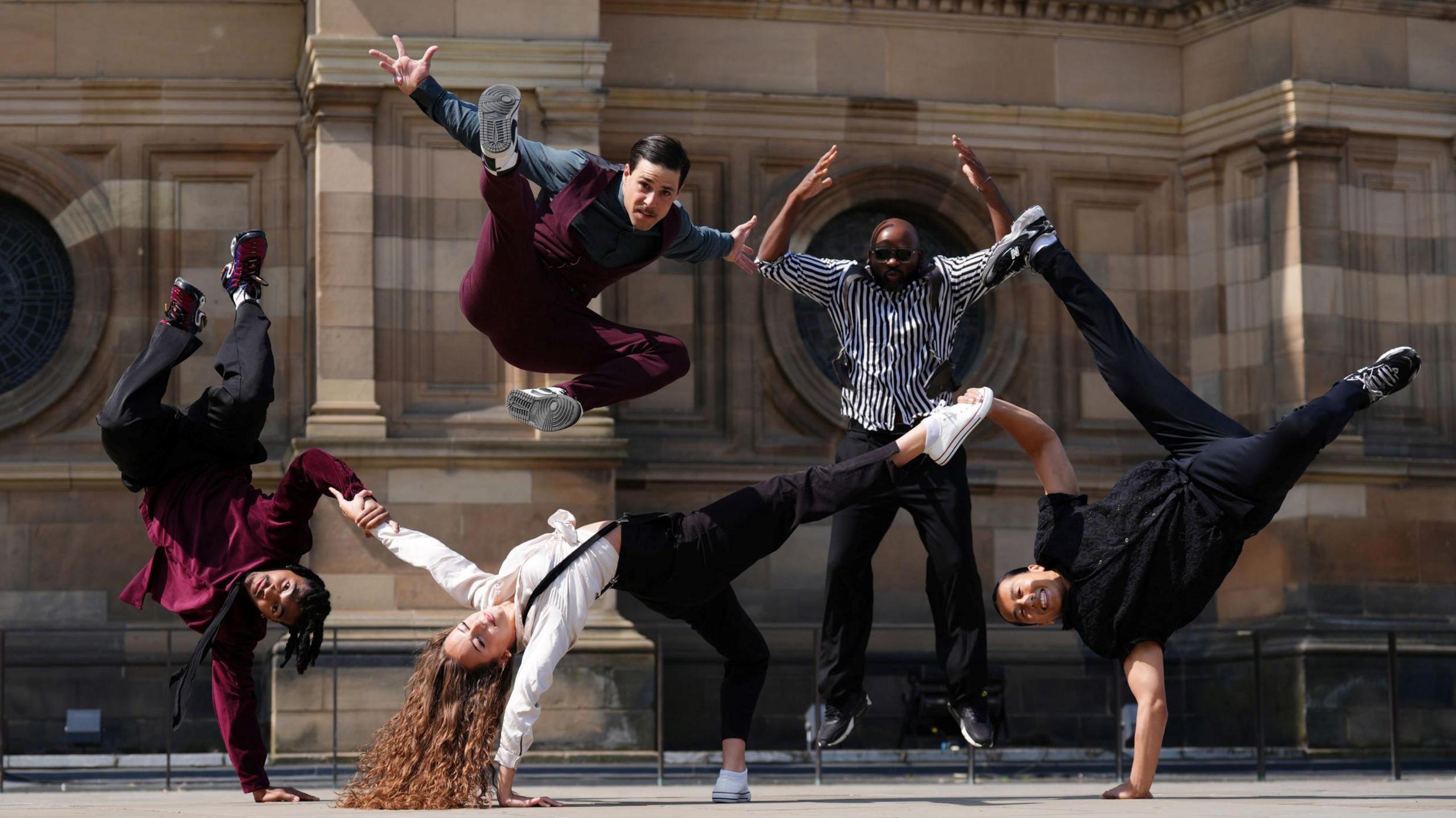 Performers from  Dance'n Speak Easy, at Underbelly's Bristo Square