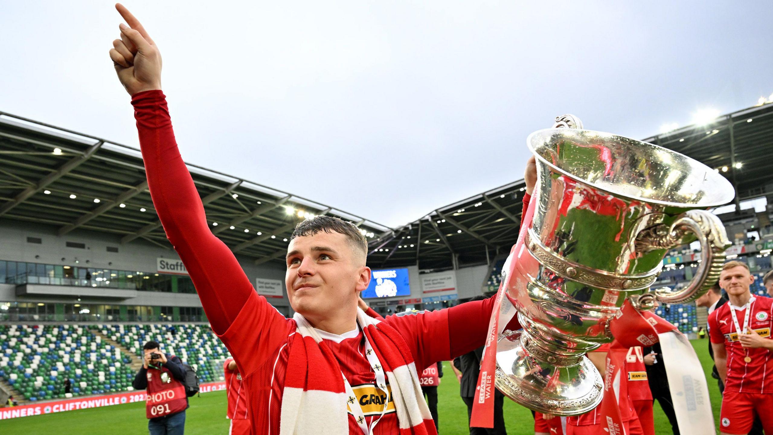 Ronan Hale with the Irish Cup