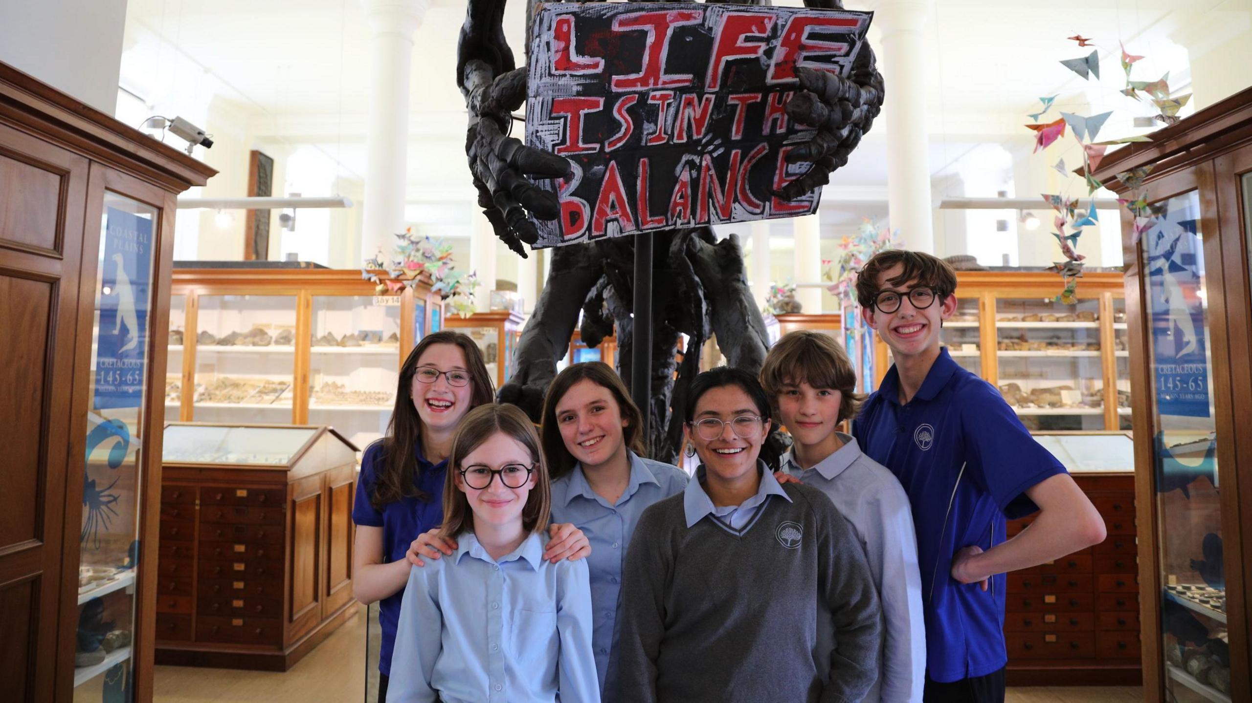 School pupils at the art installation 