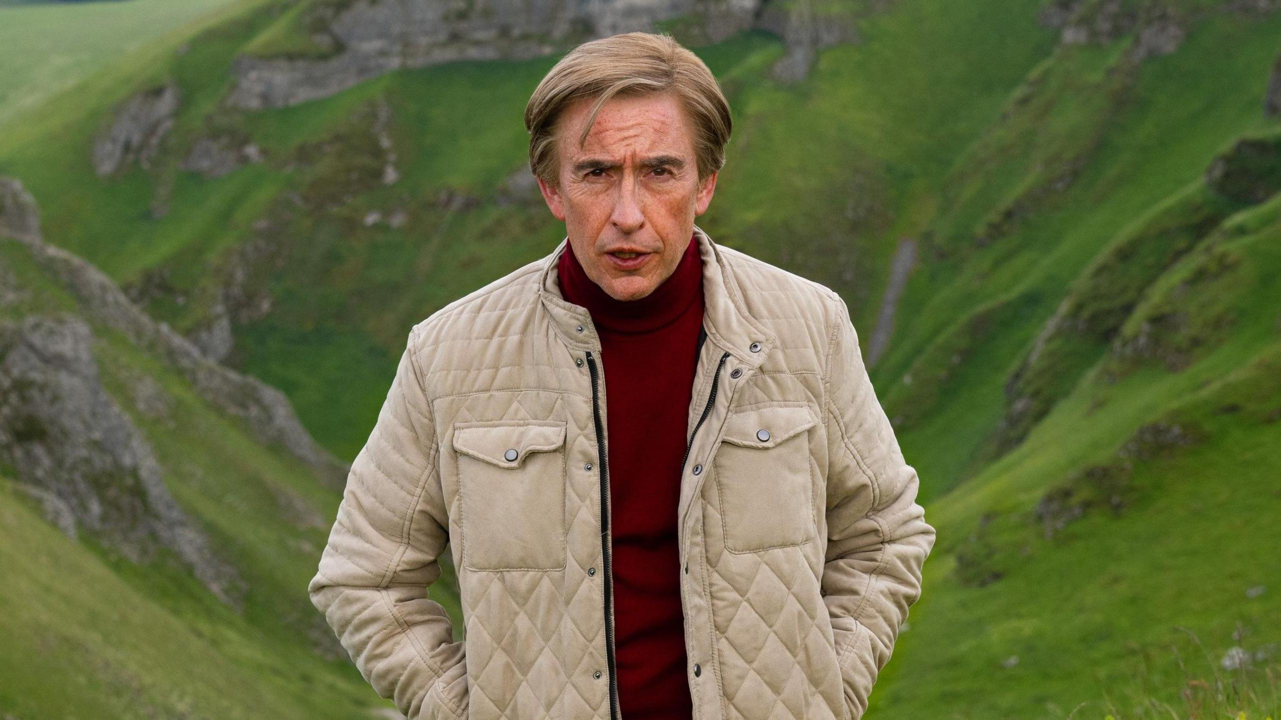 Alan Partridge in the English countryside