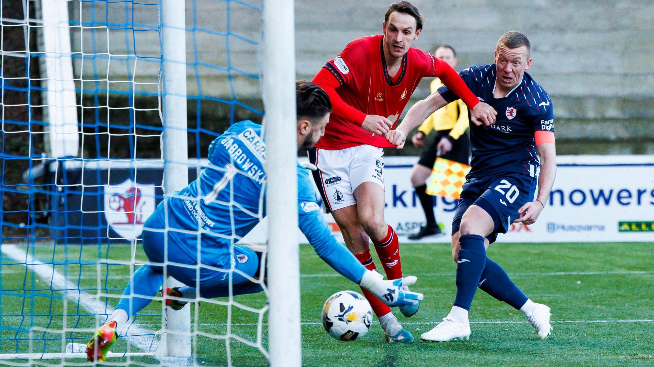 Liam Henderson opened the scoring for Falkirk away to Raith Rovers