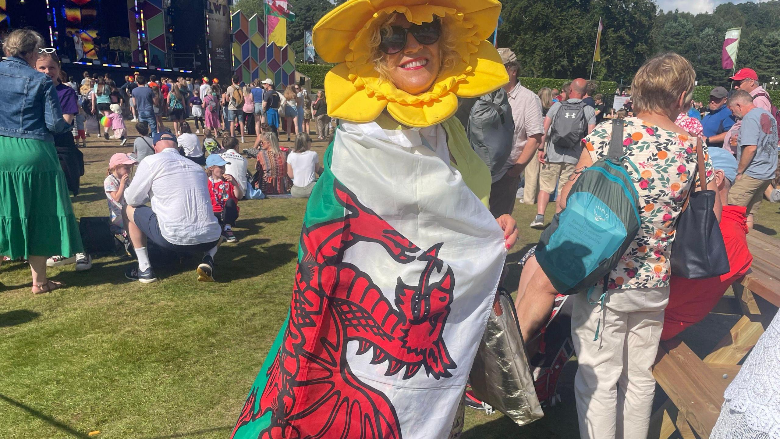 Carolanne in full Welsh costume