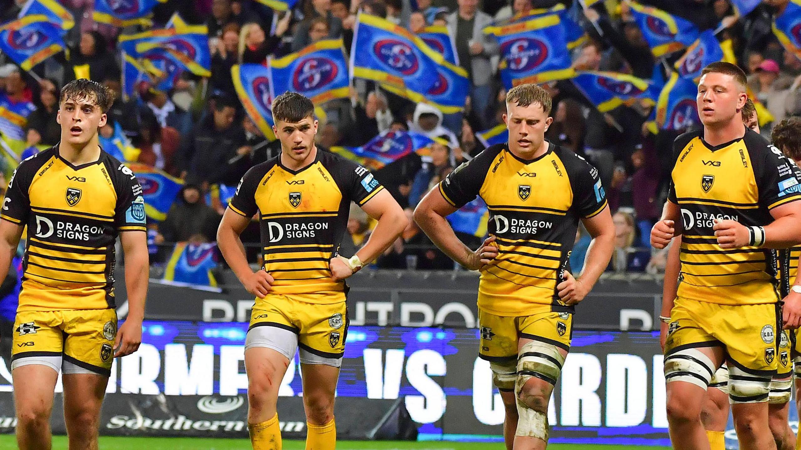The Dragons are dejected during their defeat to the Stormers in Cape Town