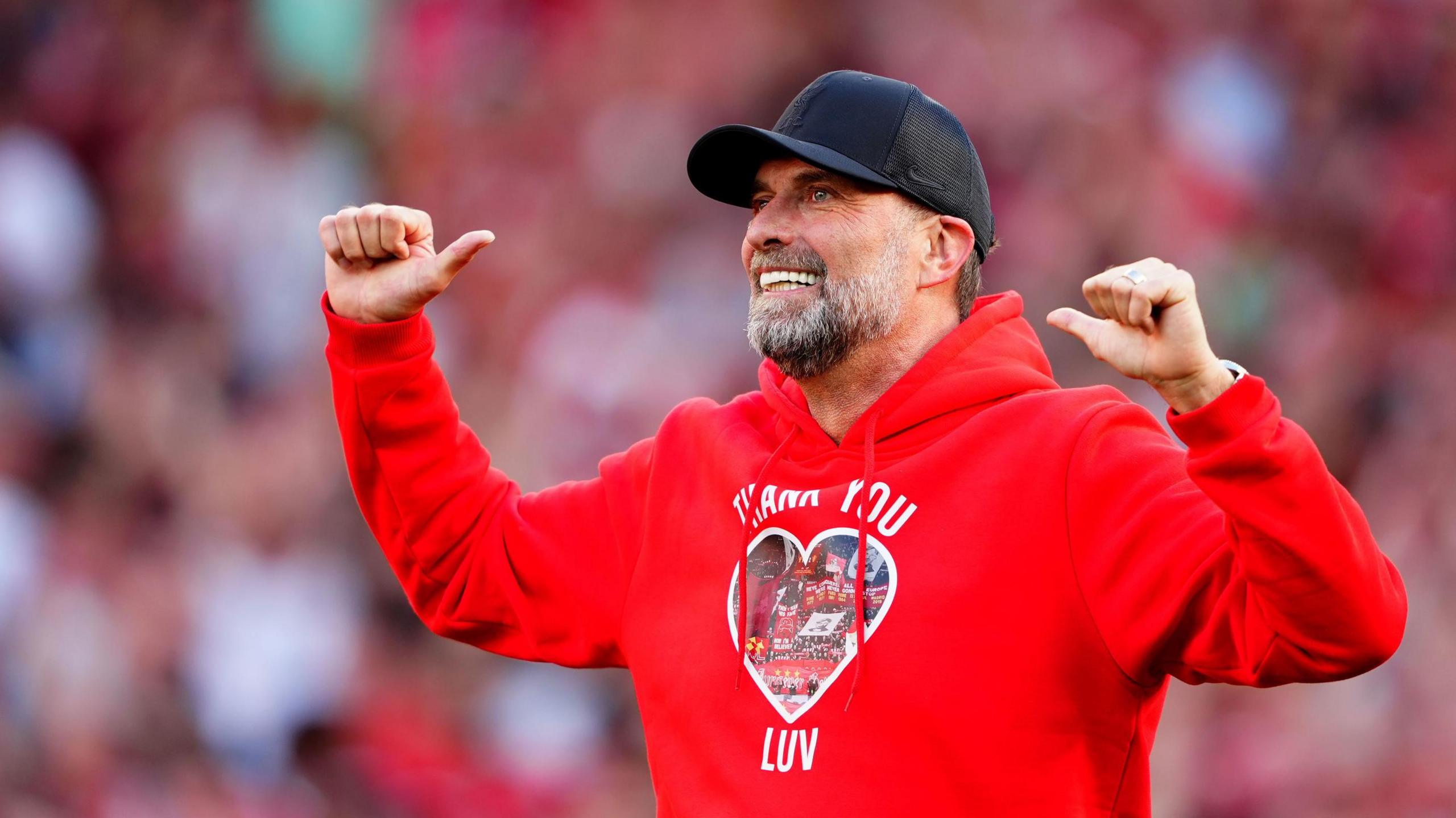 Jurgen Klopp at the end of his final game as Liverpool boss