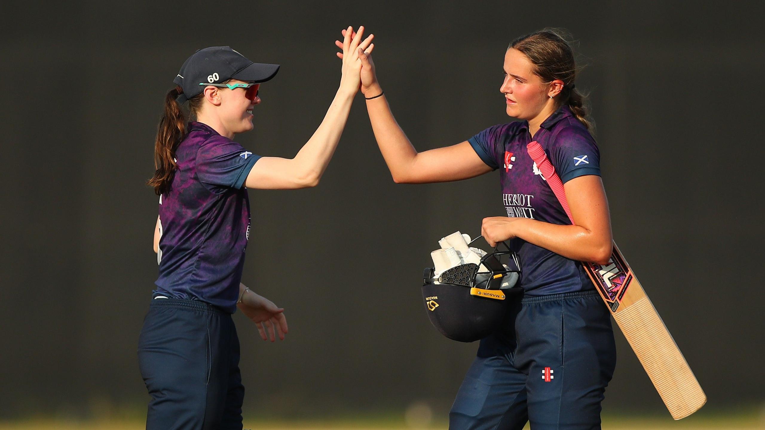 Scotland's Sarah Bryce and Darcey Carter celebrate