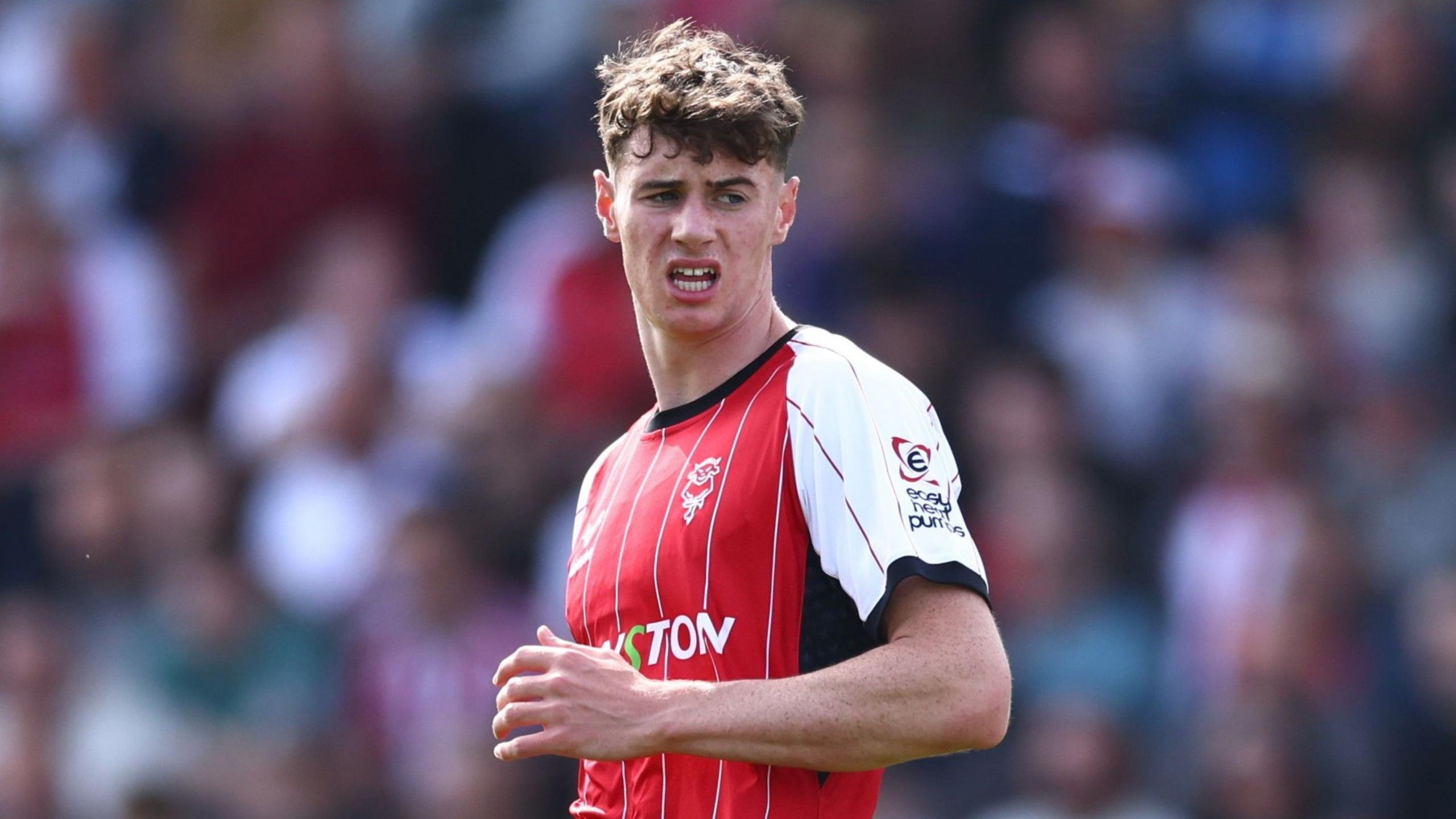 Joe Gardner on the pitch during a match for Lincoln City