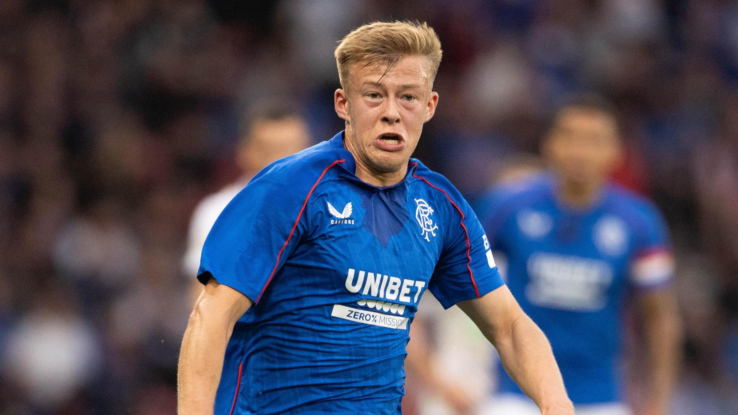 Connor Barron in action  for Rangers during a UEFA Champions League Qualifier 2nd Leg match between Rangers and Dynamo Kyiv at Hampden Park