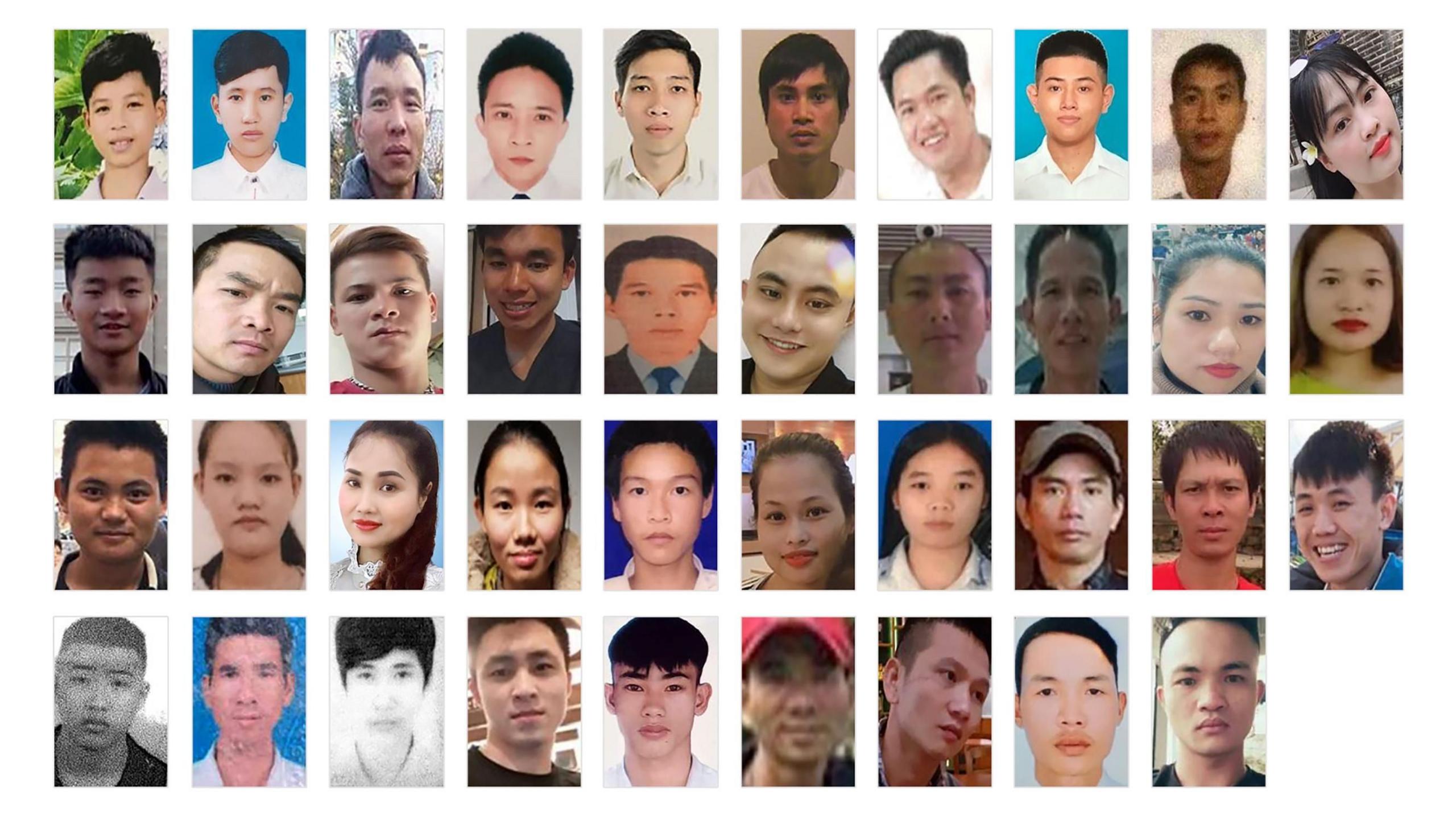 Photos of 39 who died in lorry trailer tragedy in UK in 2019