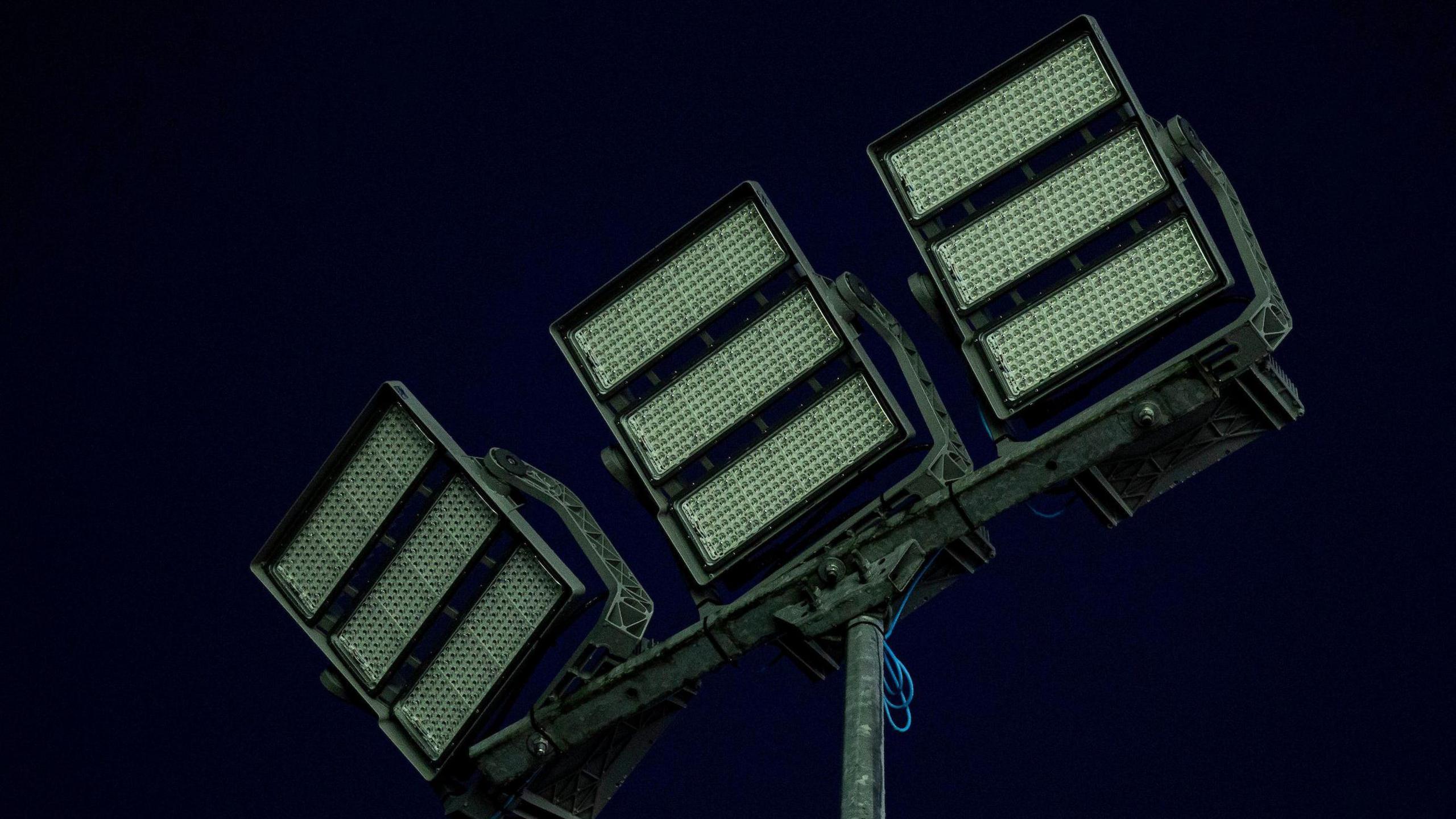 Floodlight at Briton Ferry Llansawel's stadium.