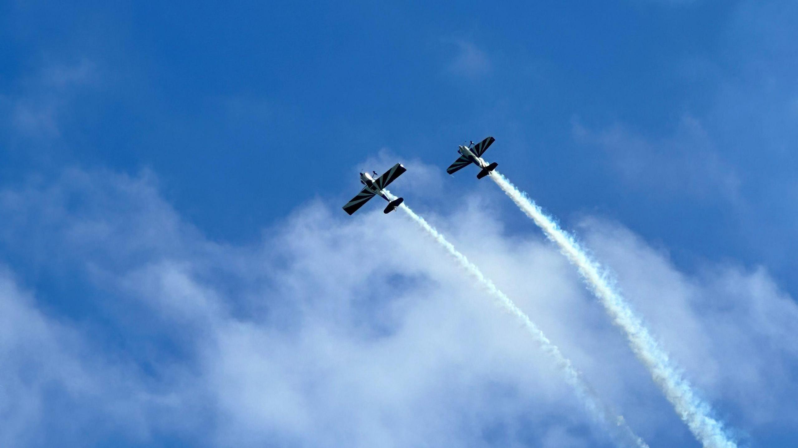 Planes at an air show in Guernsey