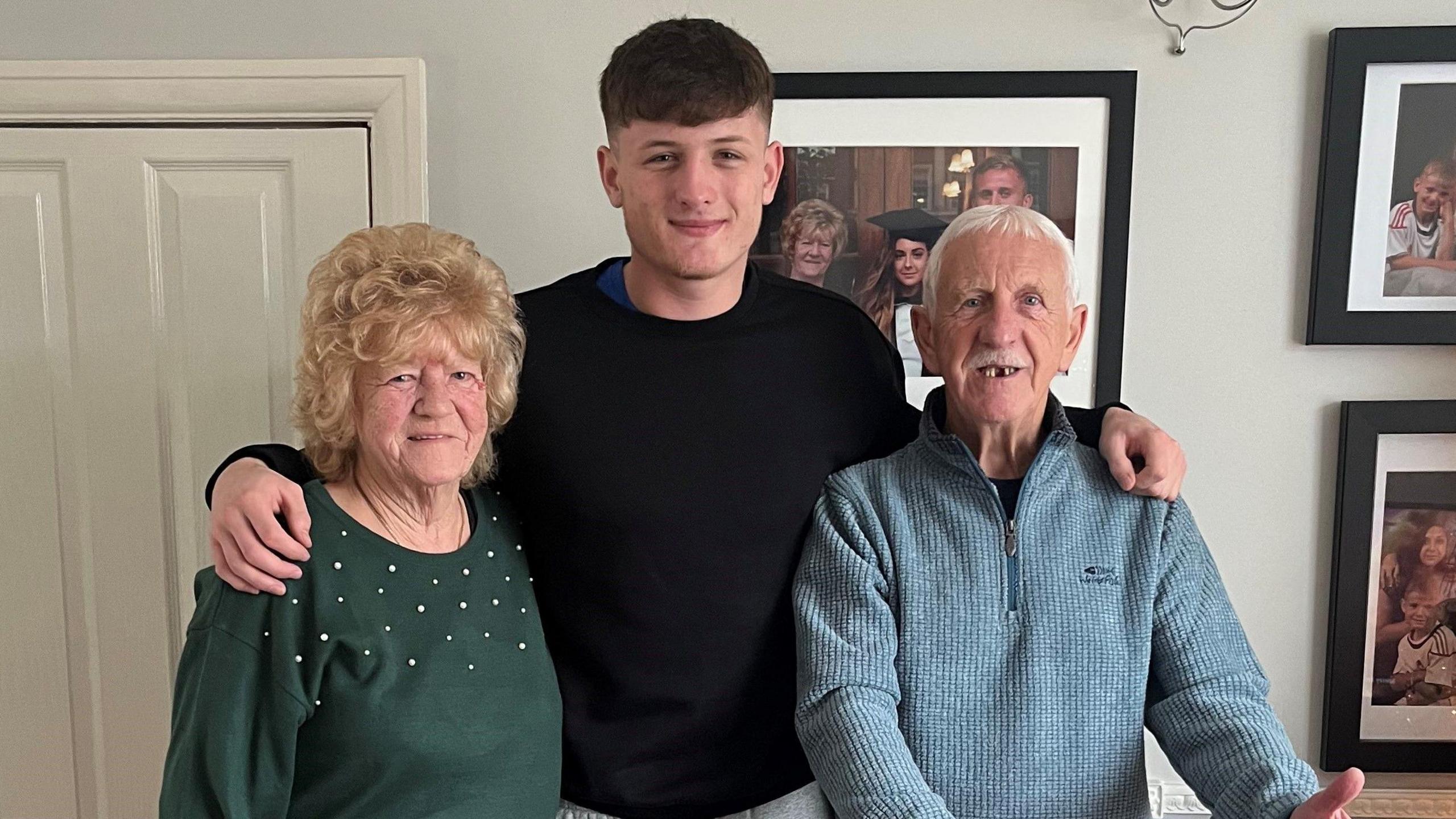 Davy Litten with his grandparents