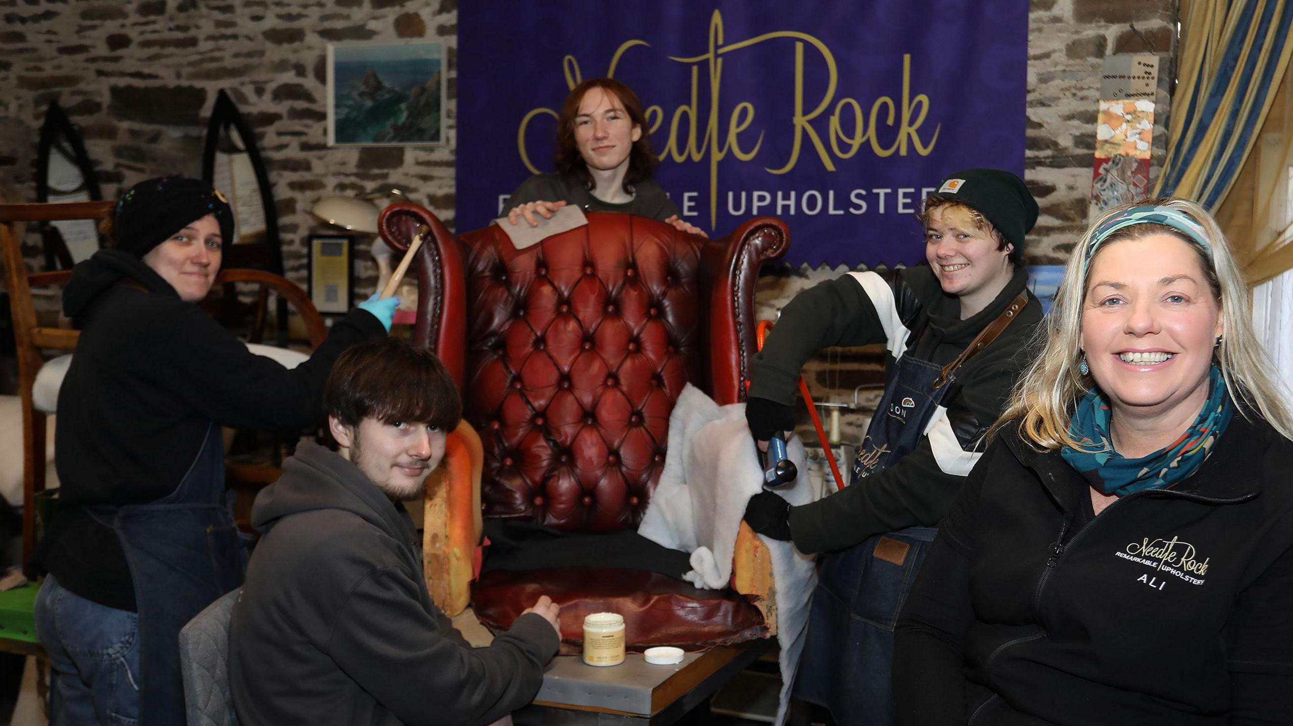 Dr Ali Wright and staff at Needle Rock, Llanrhystud