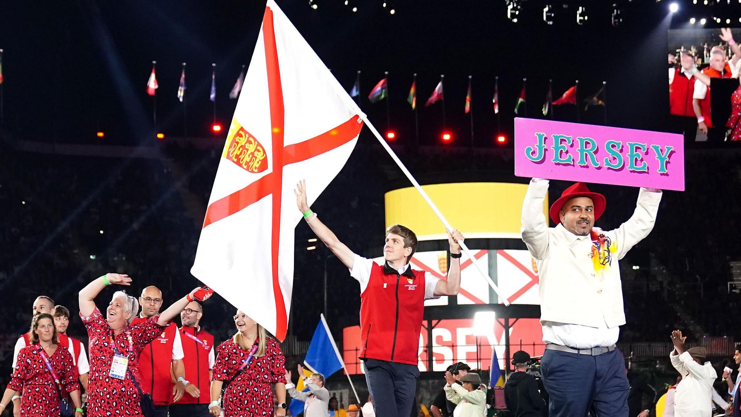 Jersey's team at the 2024 Commonwealth Games opening ceremony