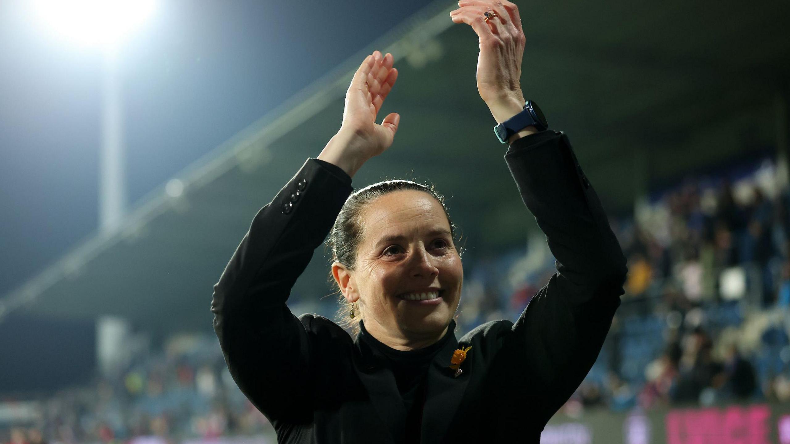 Rhian Wilkinson applauds in the Czech Republic 