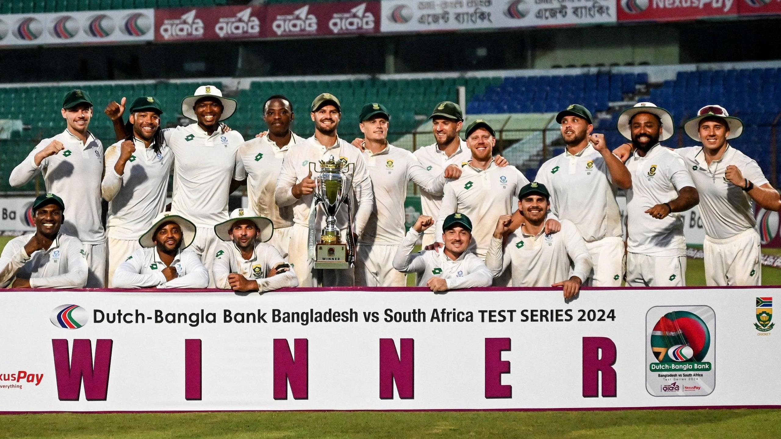 South Africa with the Test series trophy