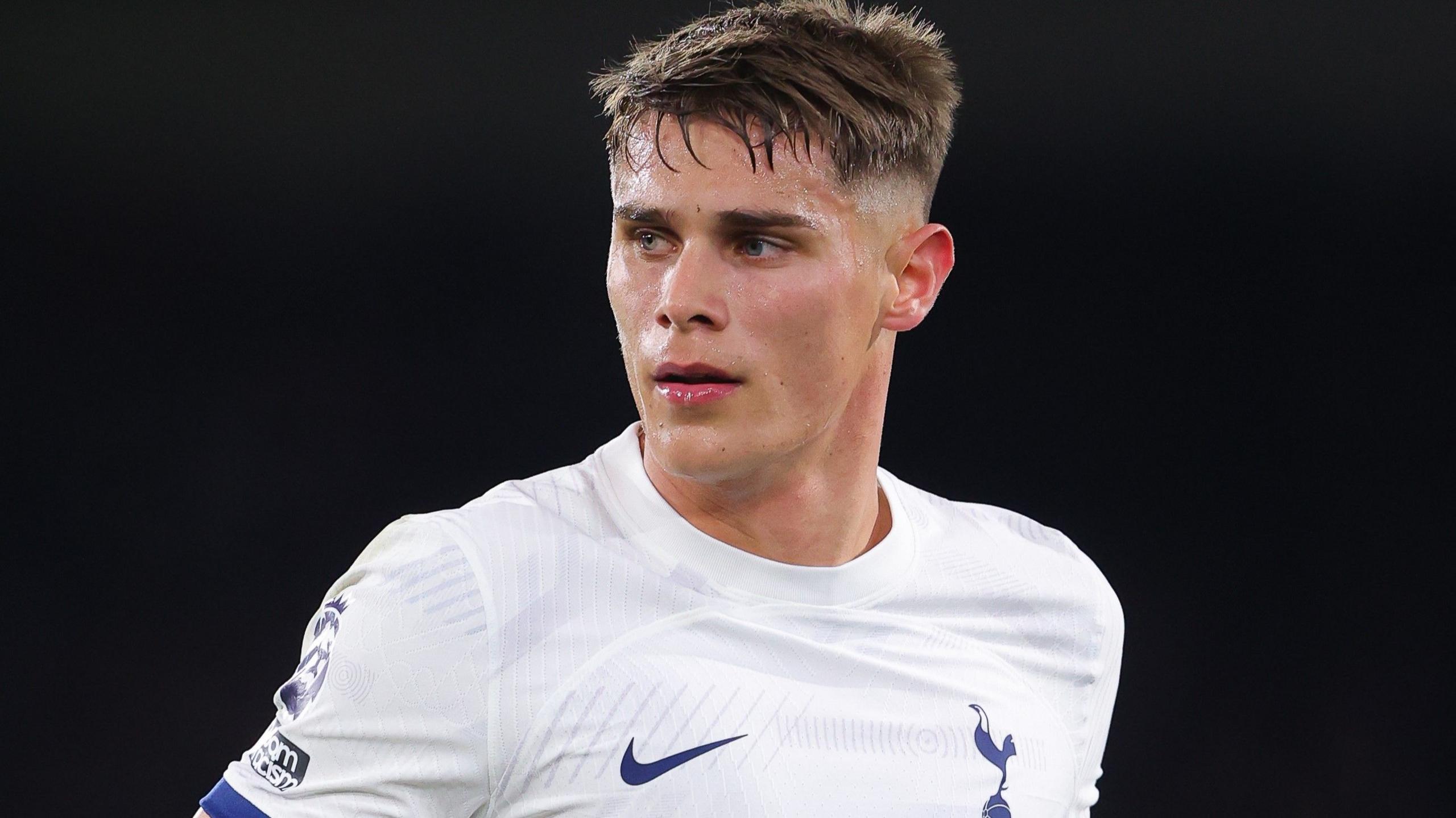 Micky van de Ven looks on for Tottenham