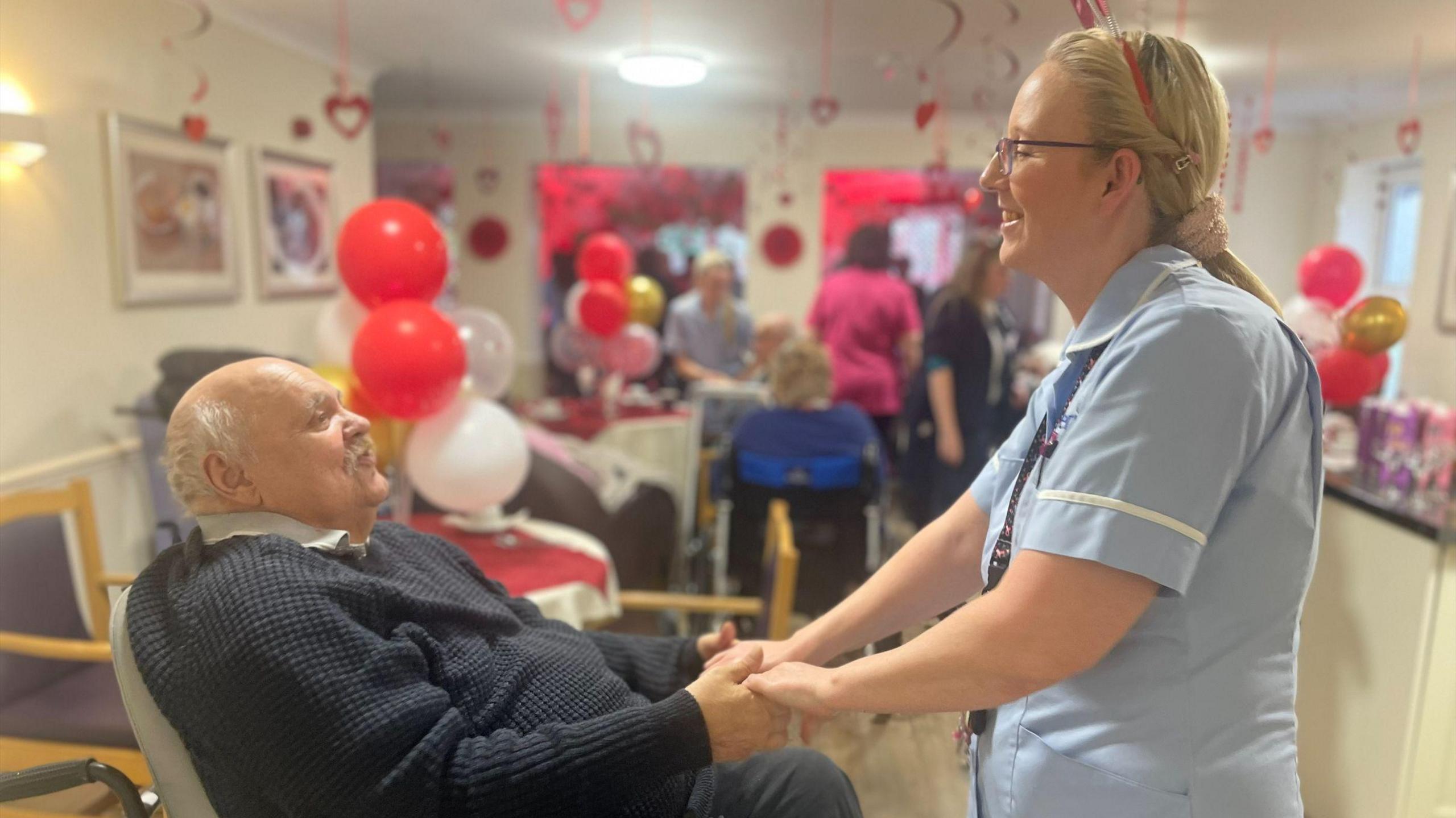 Resident Paul and care assistant Lynne