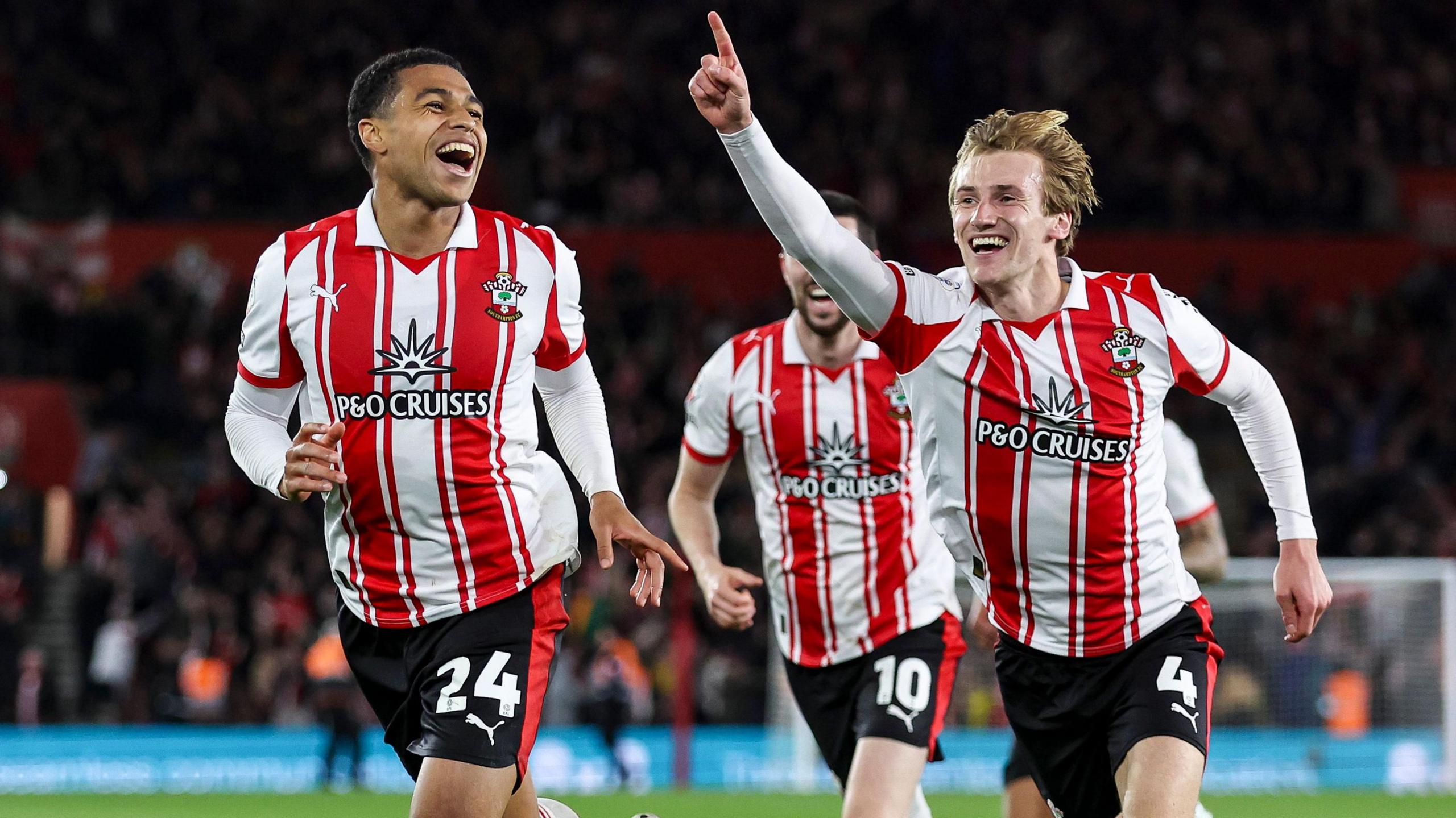 Shea Charles celebrates his goal for Southampton