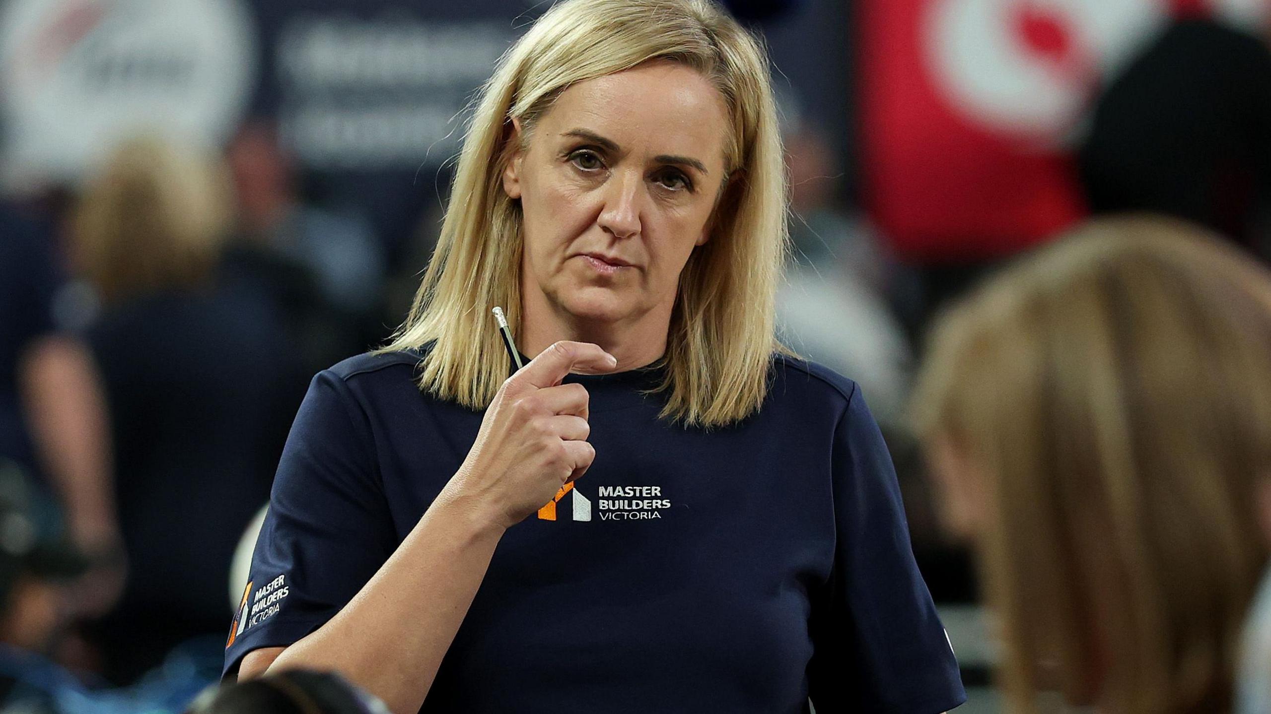 Tracey Neville during her time as head coach of Melbourne Mavericks