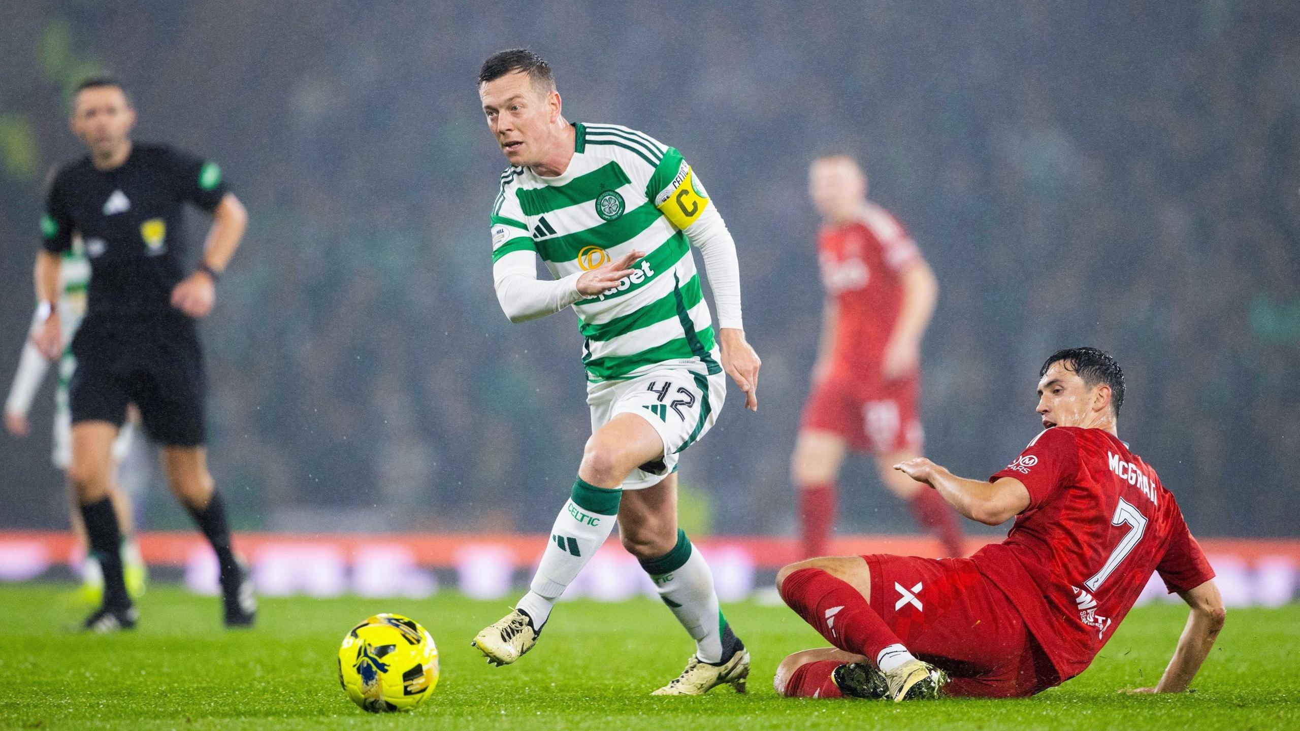 Celtic's Callum McGregor and Aberdeen's Jamie McGrath