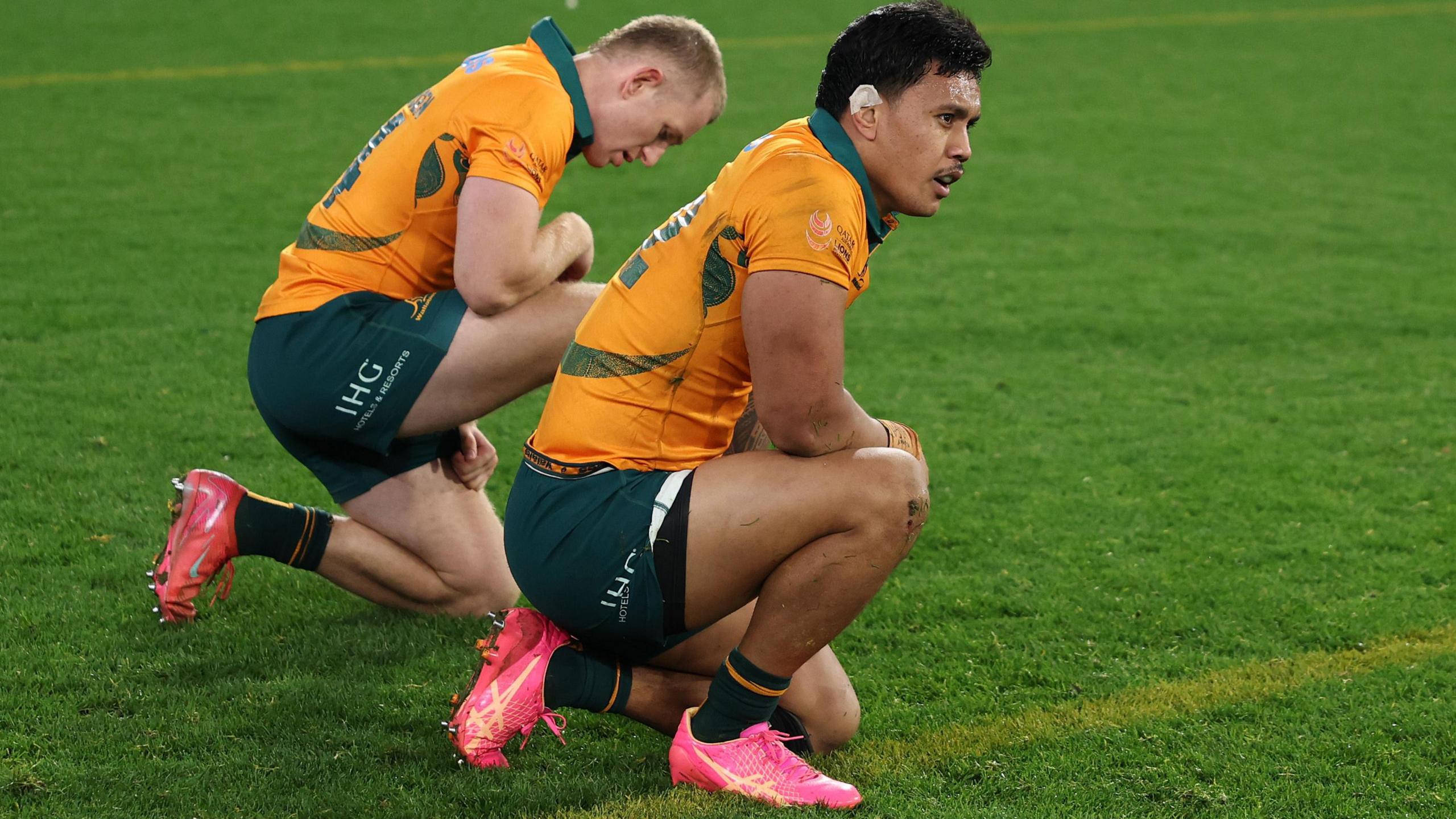 Australian players dejected