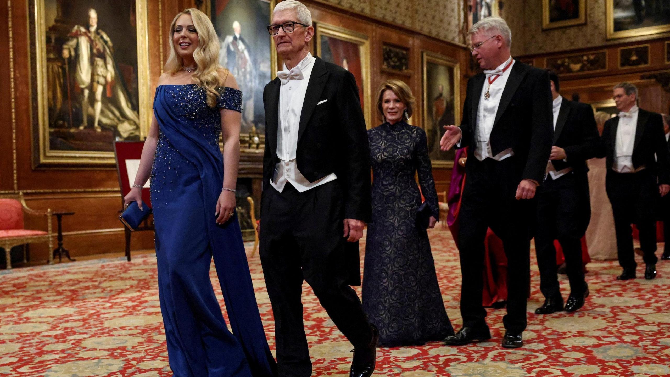 Apple boss Tim Cook arrived for the state banquet with President Trump's daughter Tiffany