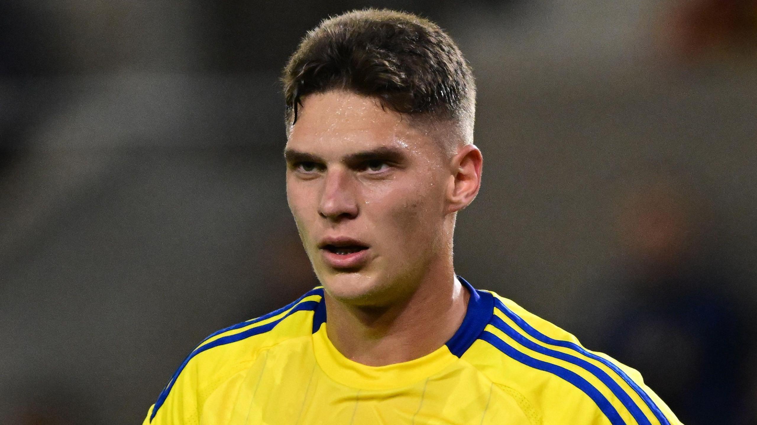 Georgiy Sudakov during a match for Ukraine