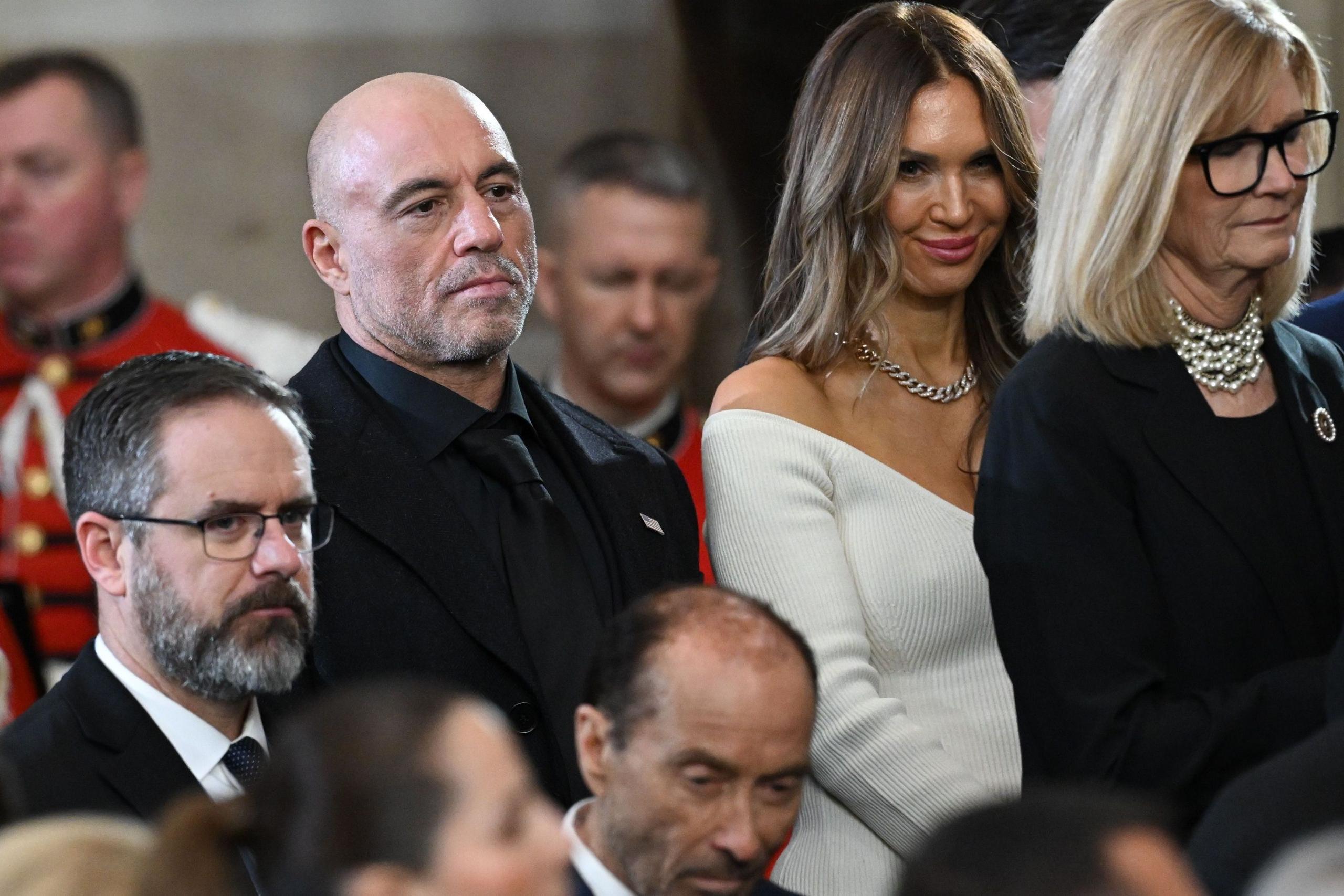 Joe Rogan and wife Jessica Ditzel in inauguration crowd 