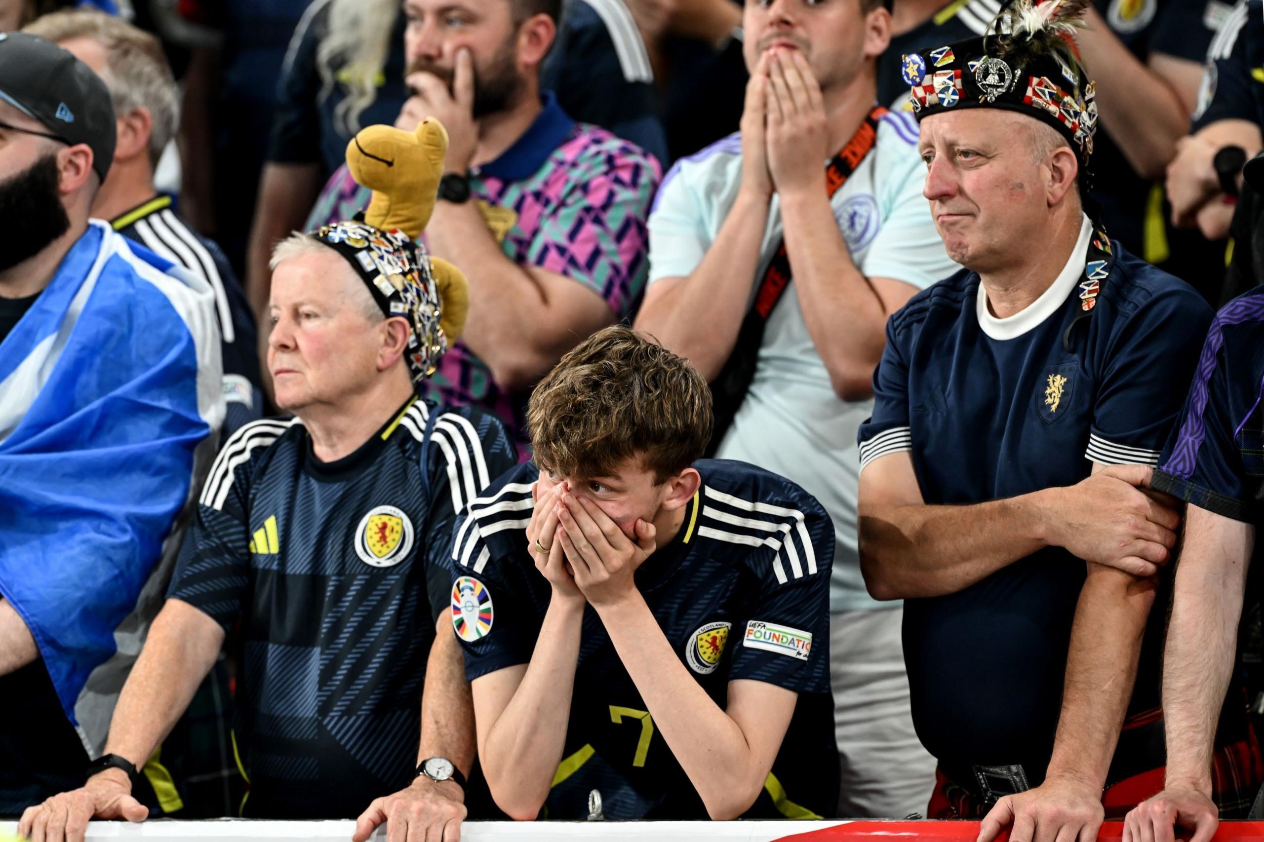 Disappointed fans in the stadium