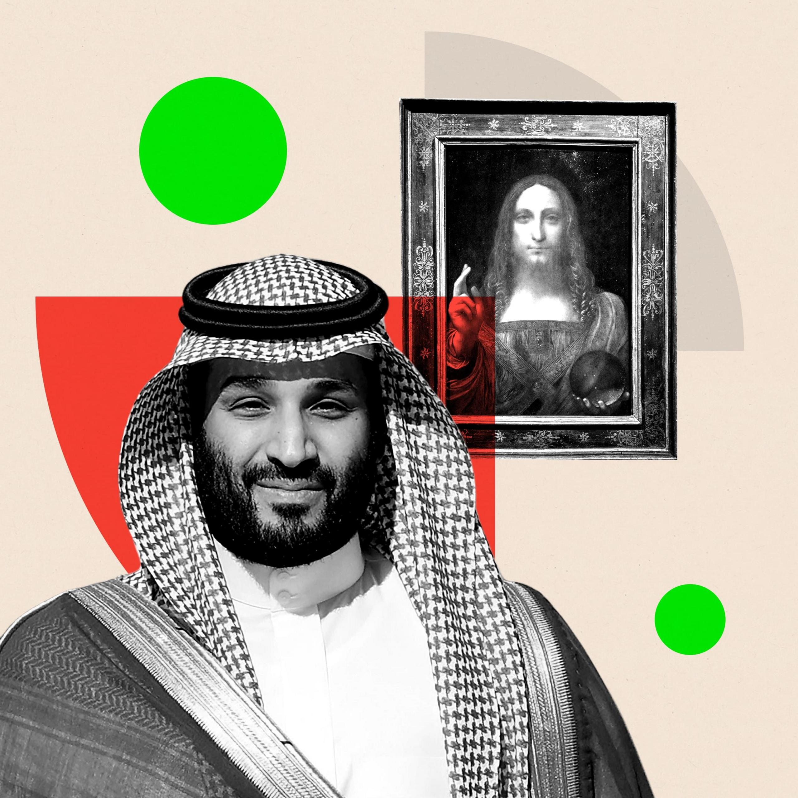 Montage image showing Mohammed bin Salman alongside the Salvator Mundi