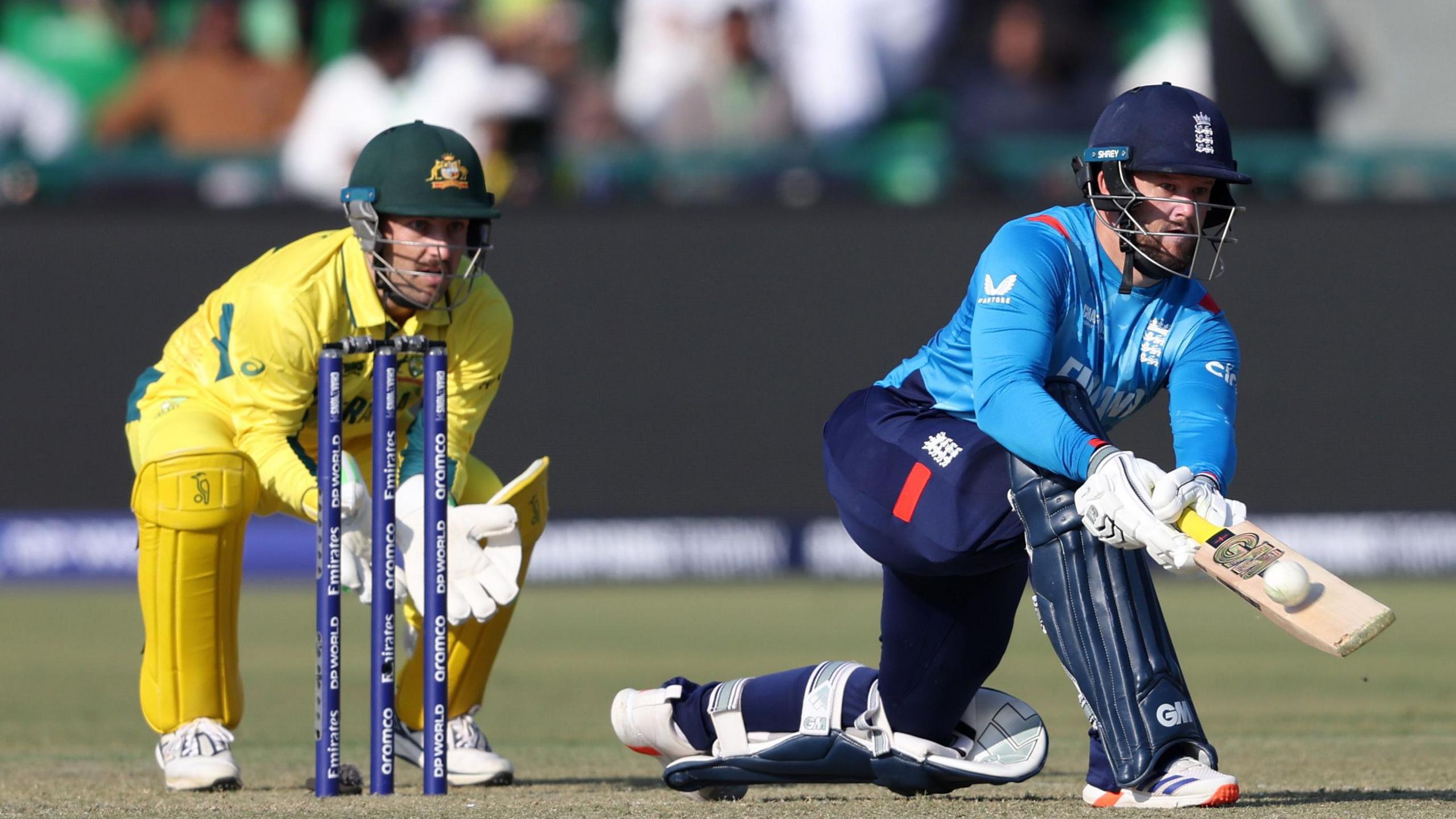 Australia wicketkeeper Josh Inglis watches England's Ben Duckett batting in an ODI in 2025