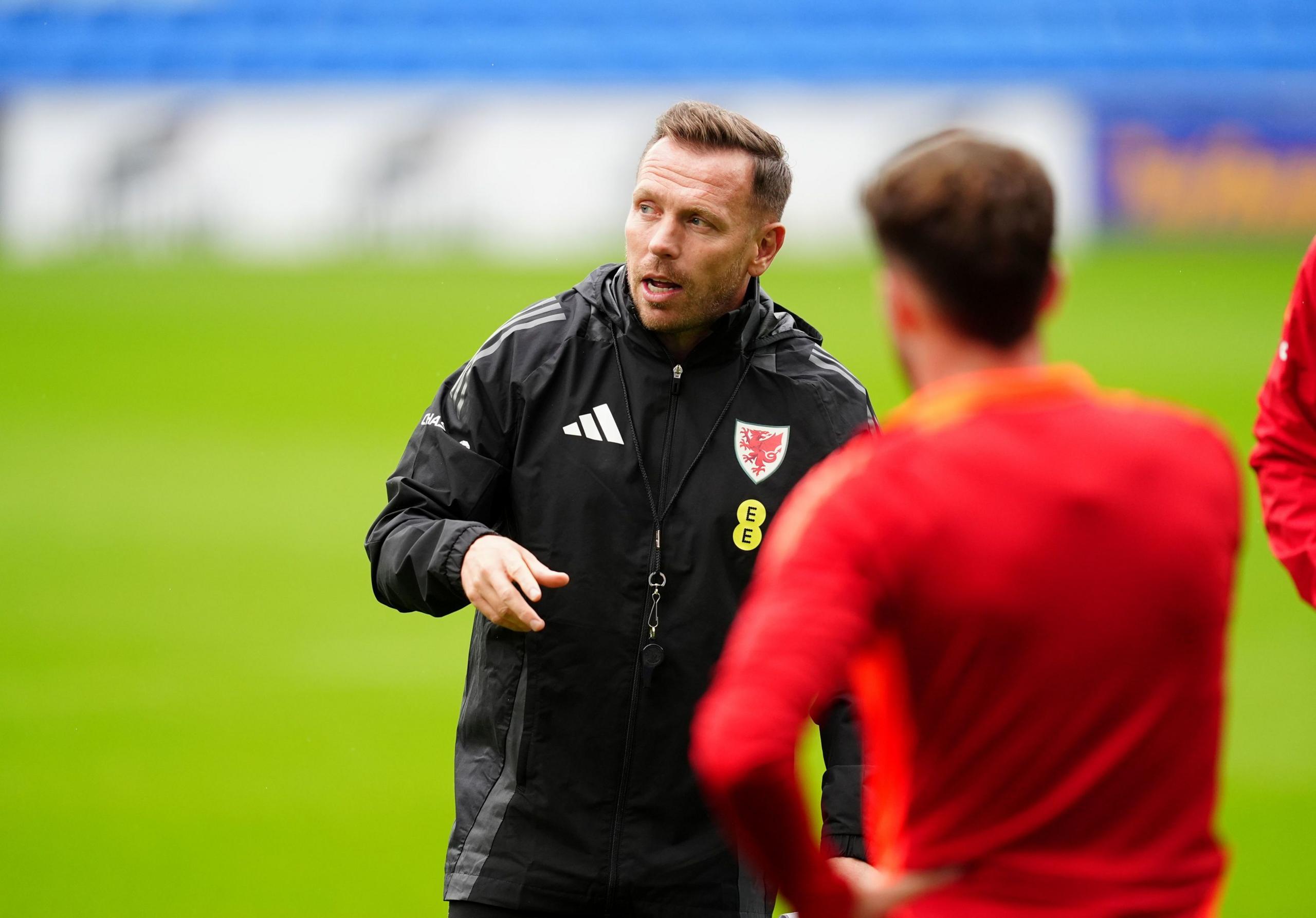 Wales manager Craig Bellamy during a training session at Cardiff City Stadium