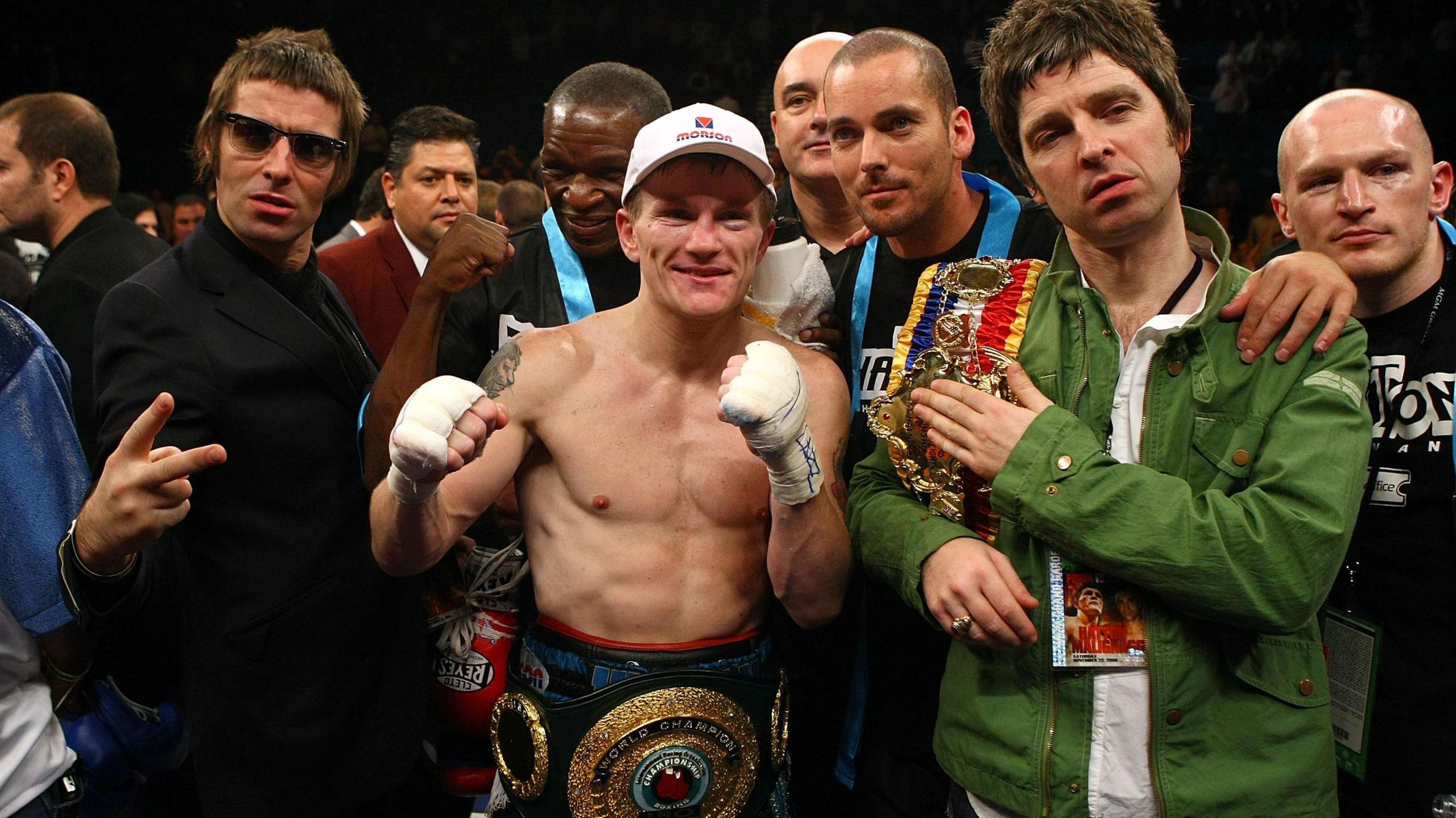 Ricky Hatton with Liam and Noel Gallagher
