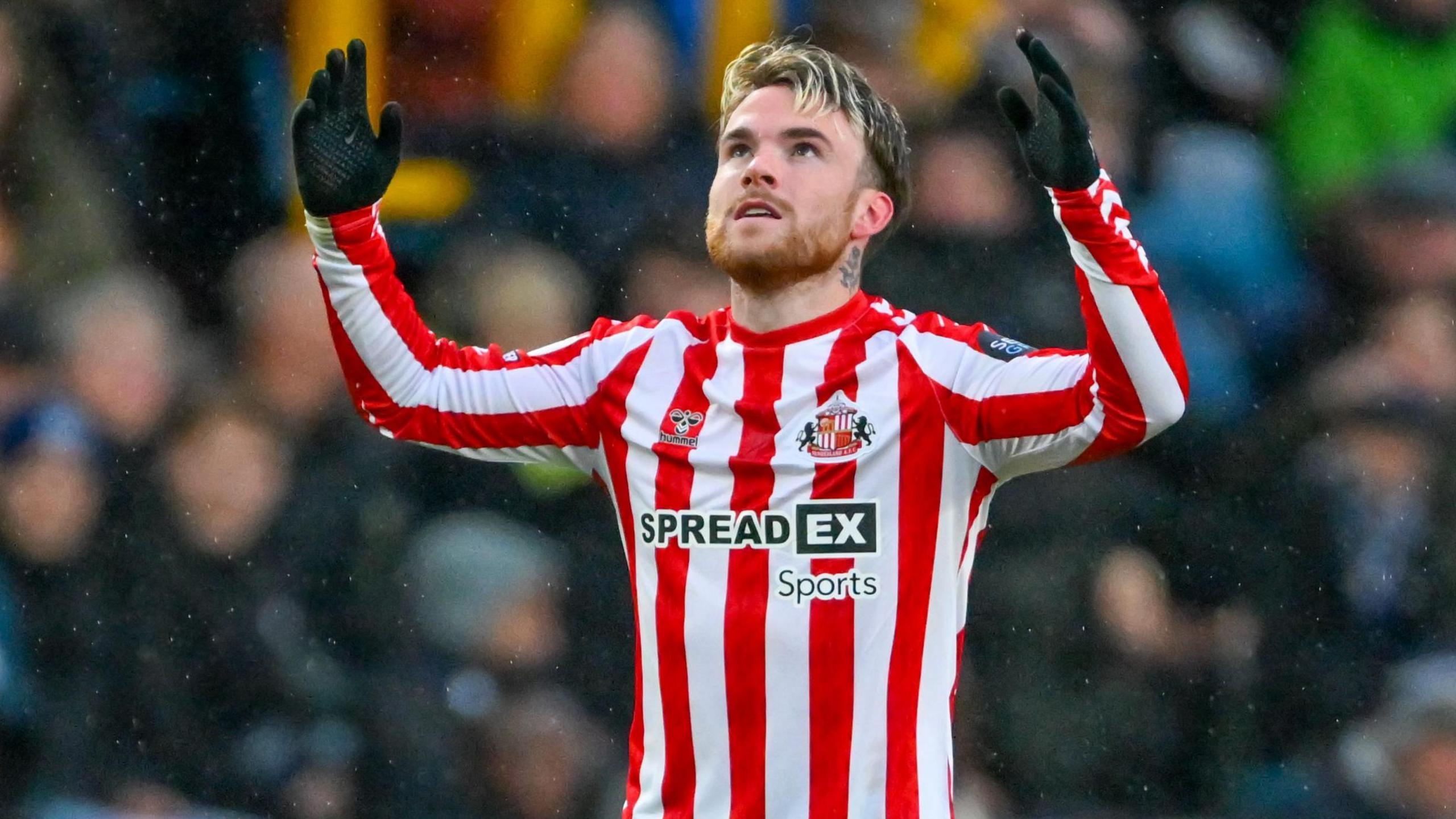 Aaron Connolly celebrates after scoring for Sunderland