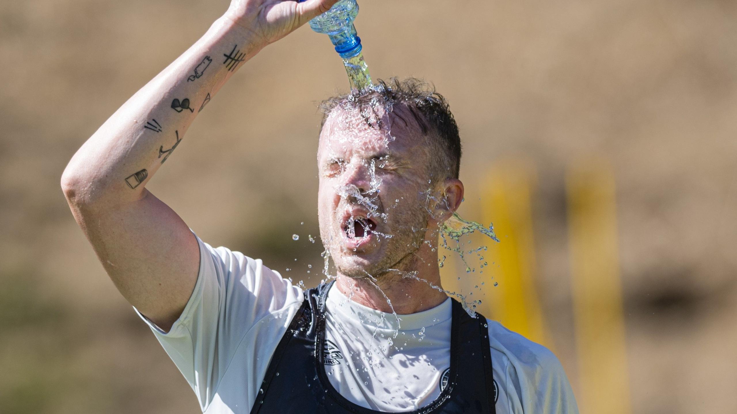 Andy Halliday with water bottle