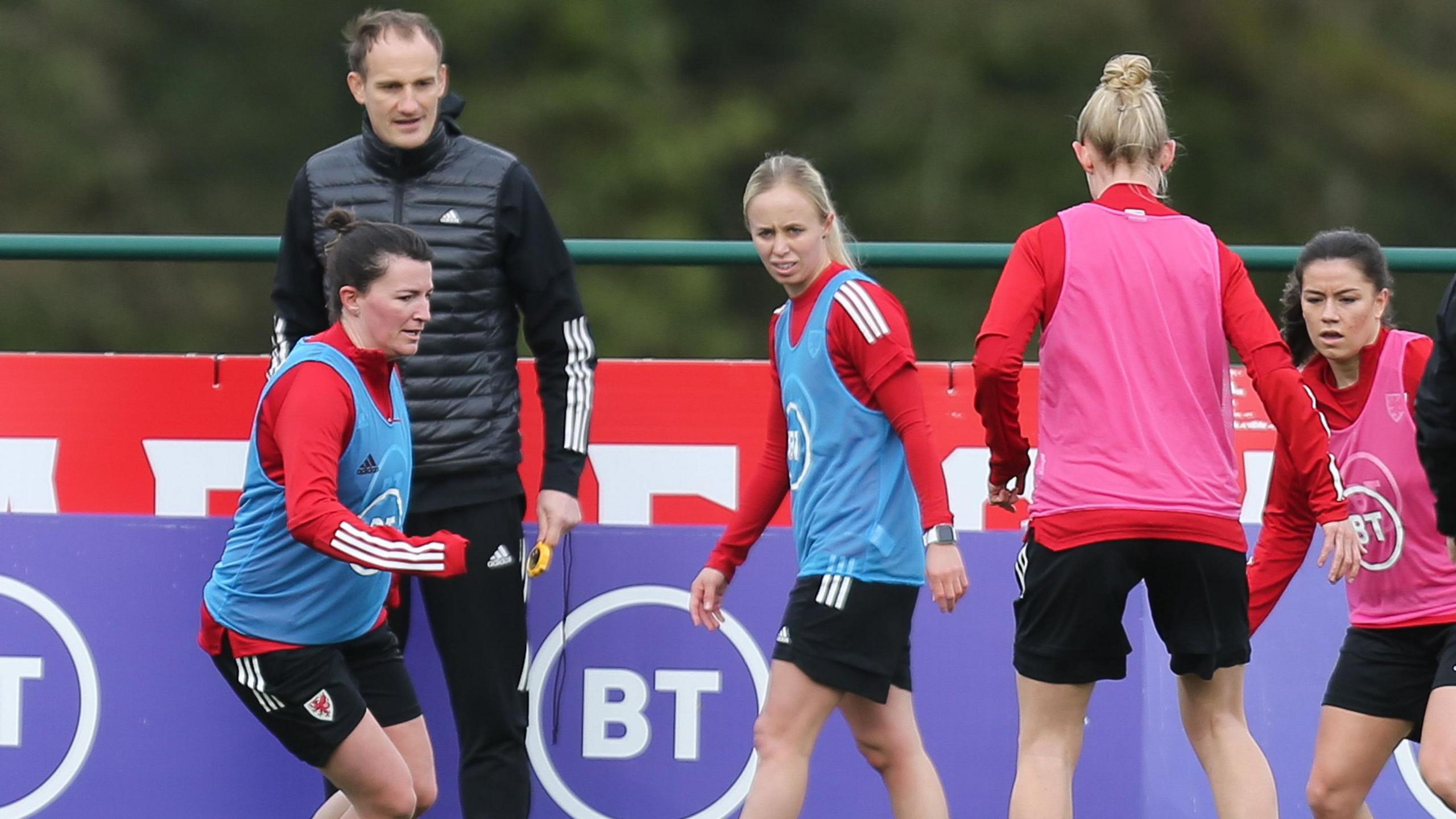 Dave Adams trains Wales' women's team