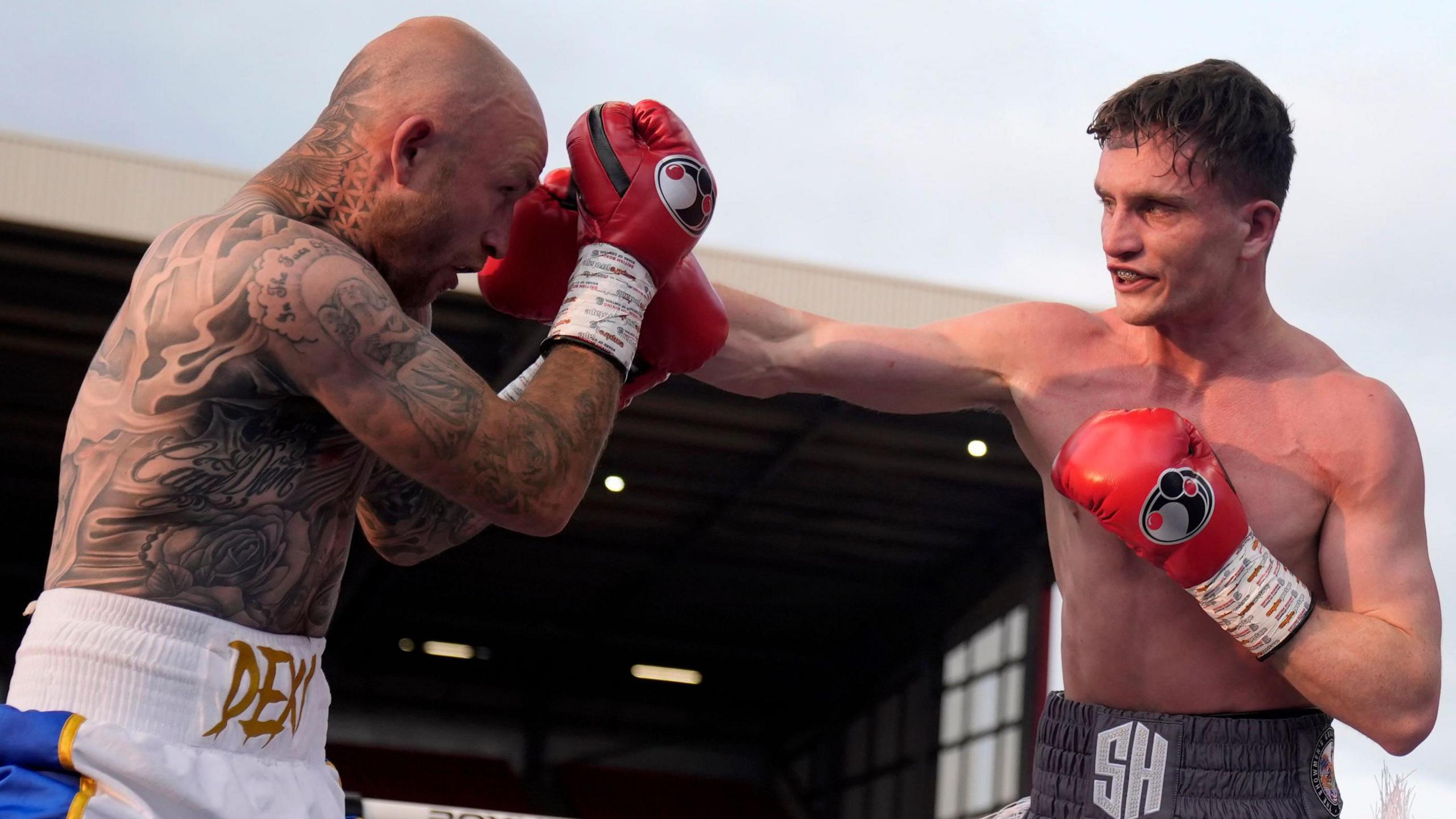 Sam Hickey fighting Harley Hodgetts