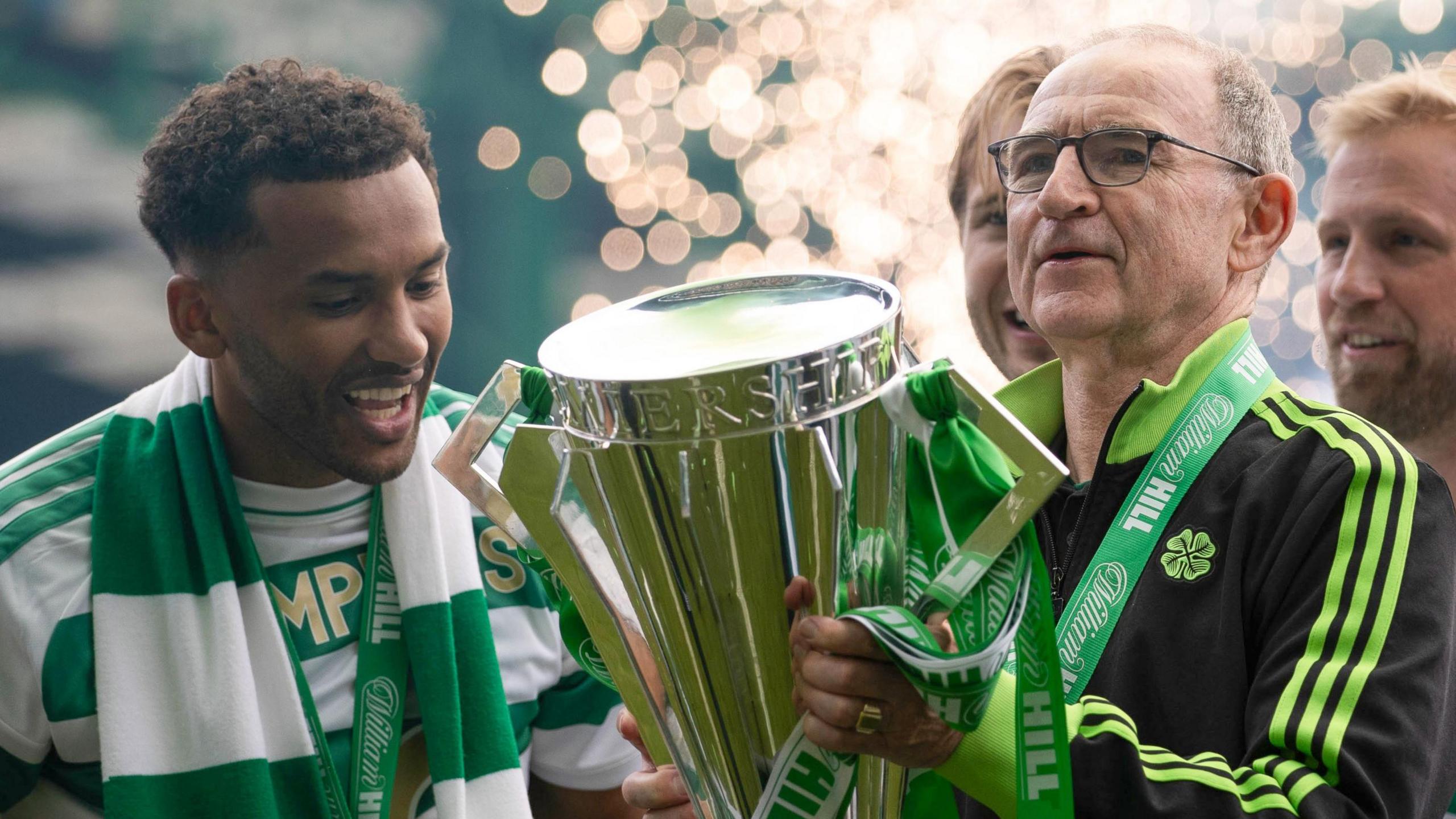 Martin O'Neill with Premiership trophy