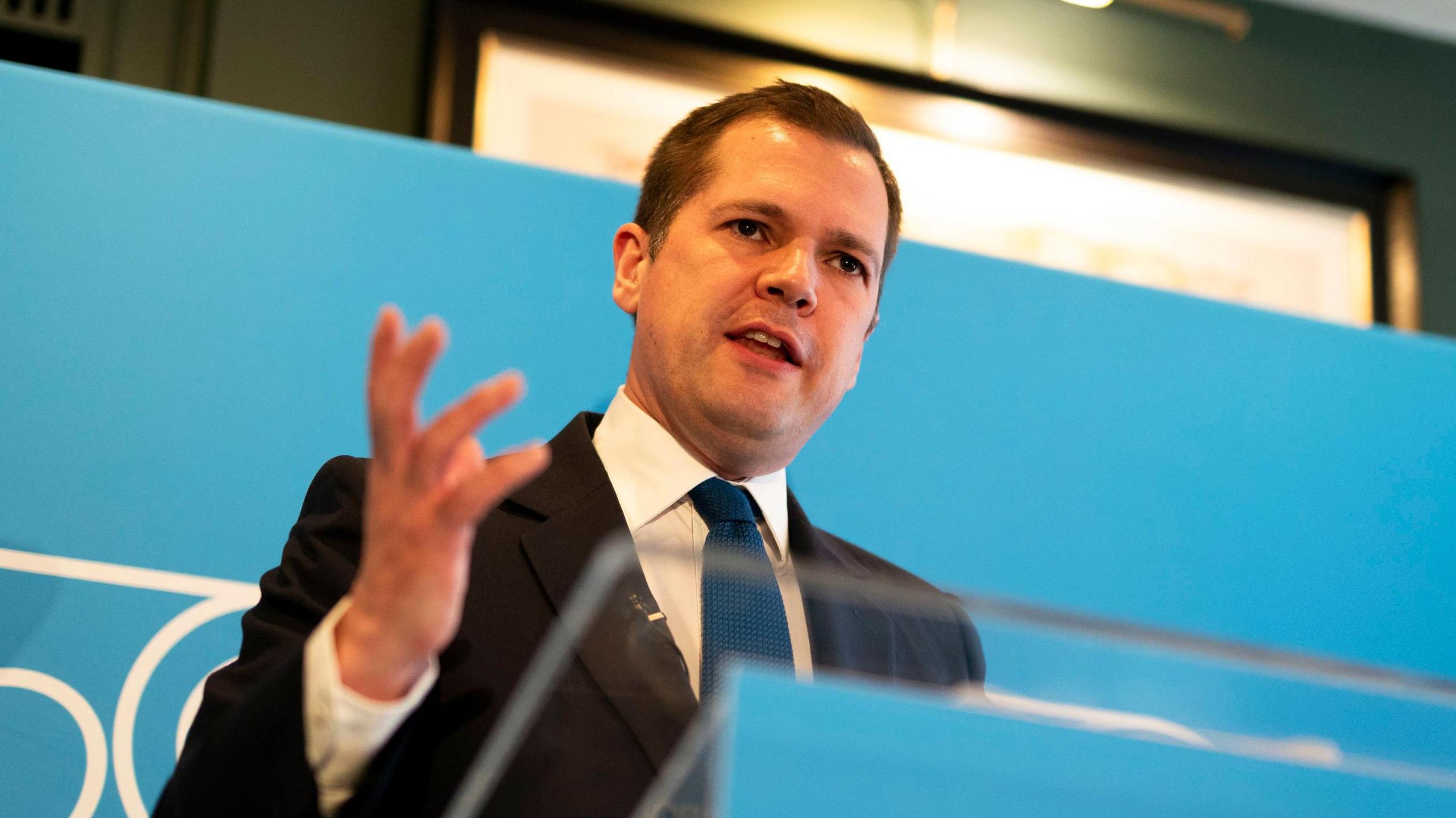 Robert Jenrick speaking at the Centre for Policy Studies think tank