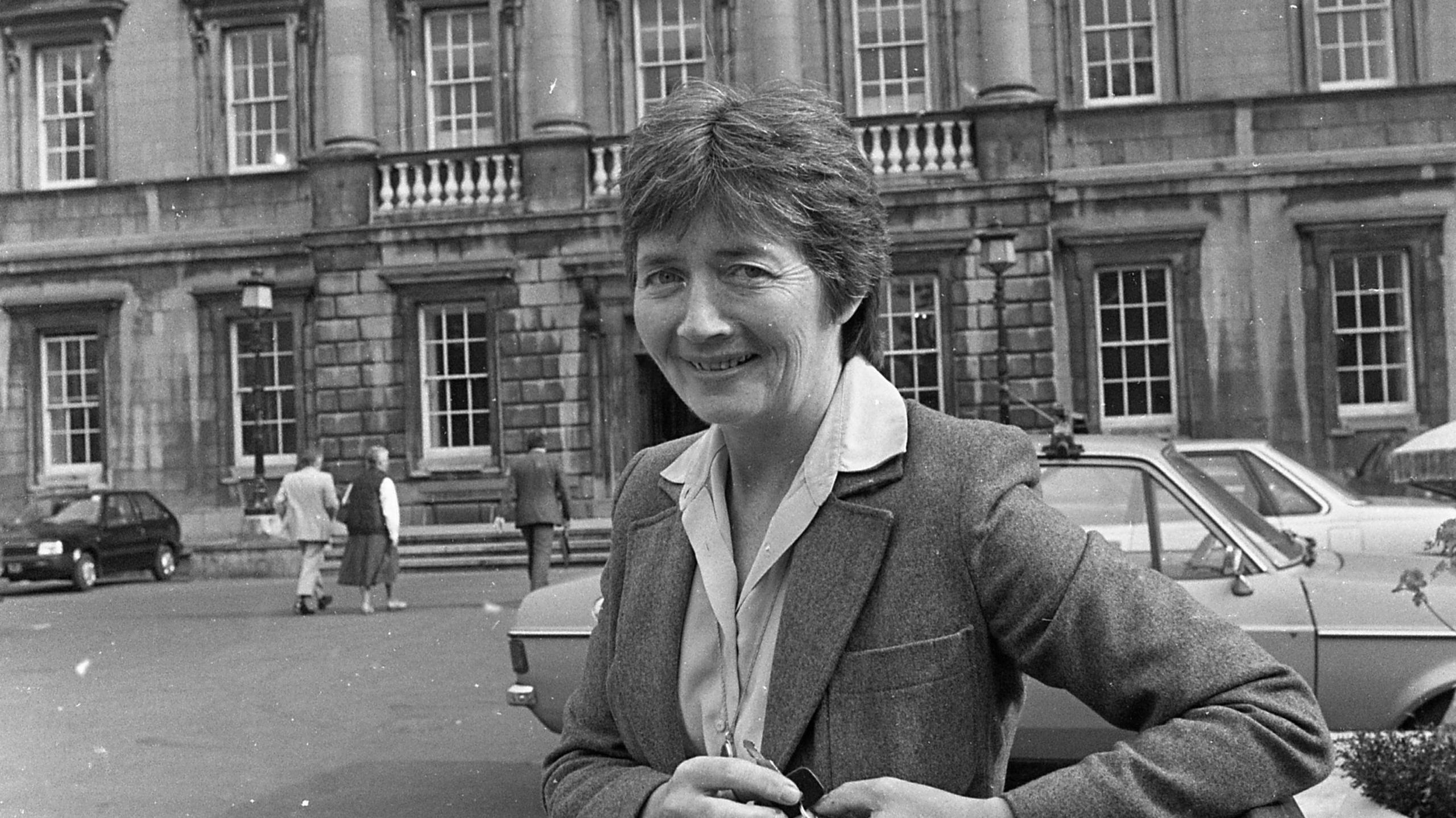 The then Senator Bríd Rodgers arriving at Leinster House in Dublin for a meeting in 1986