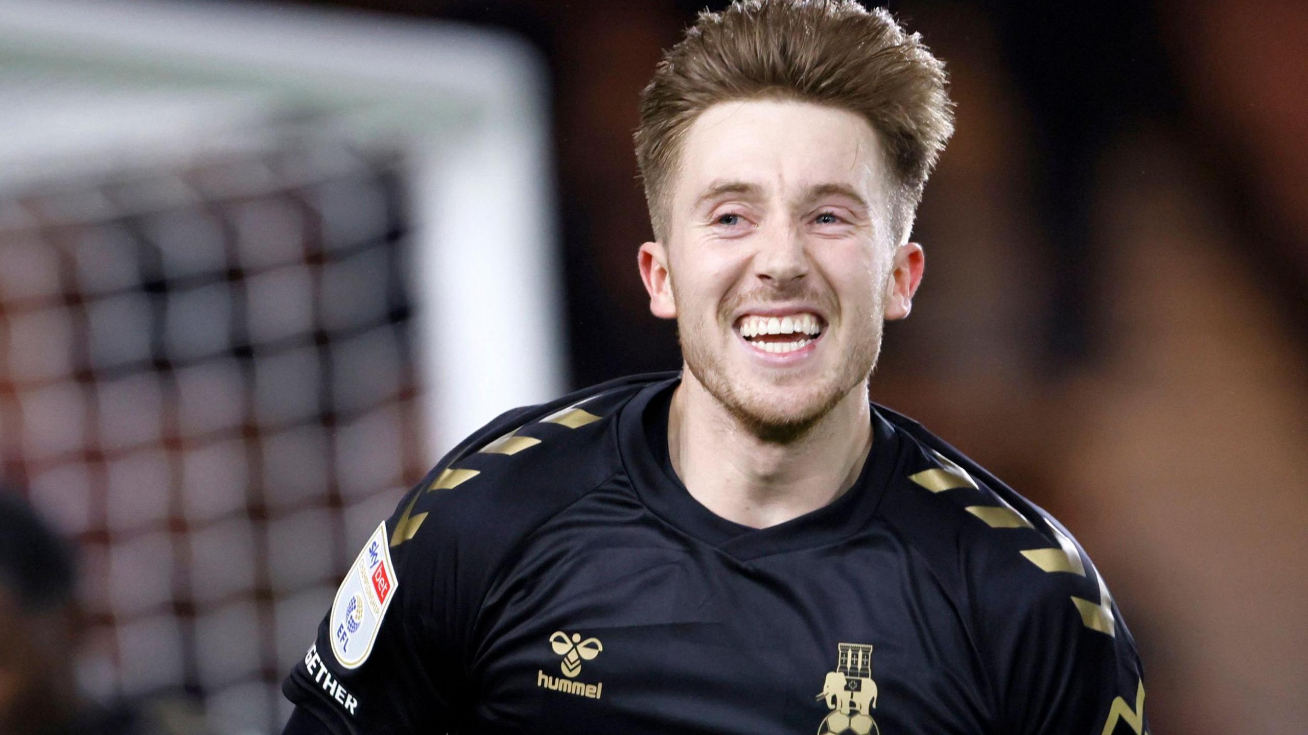 Josh Eccles celebrates his first goal of the season for Coventry - at Middlesbrough